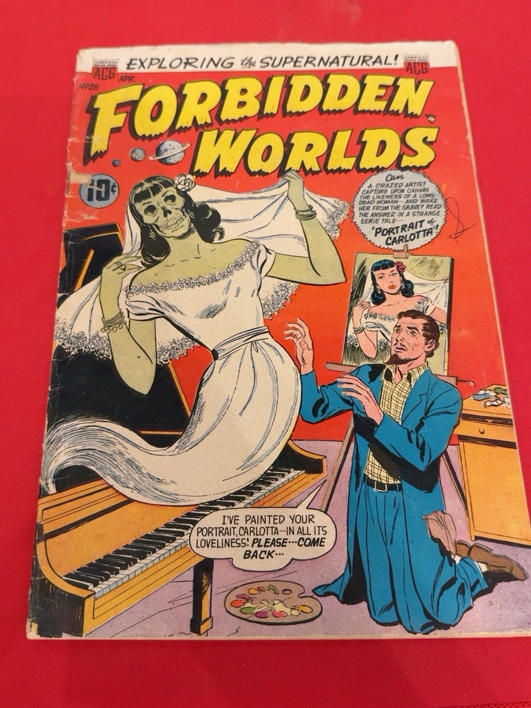 Forbidden Worlds #28 1954 ACG Pre-Code Horror Ken Bald Skeleton Bride Cover