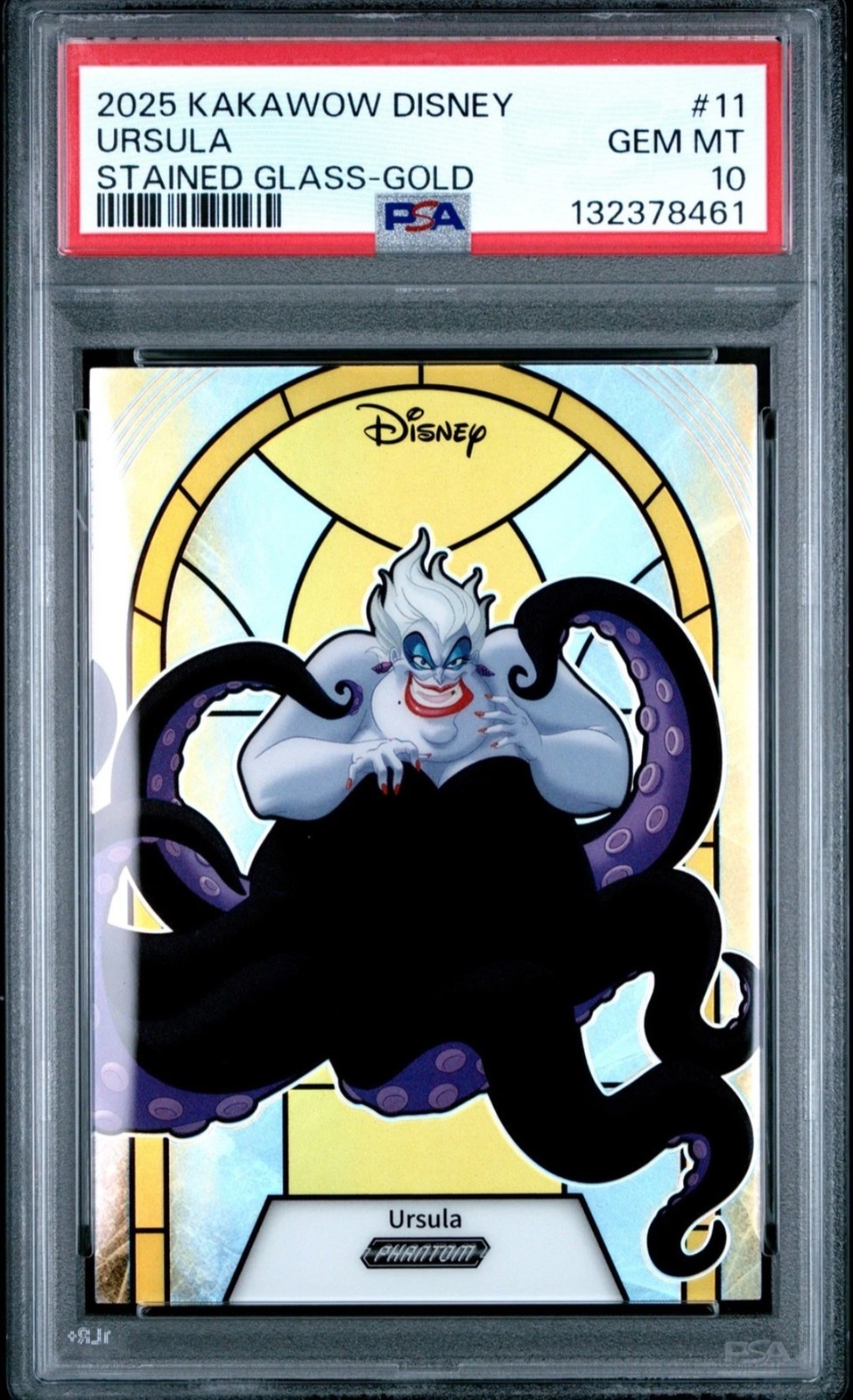 2025 URSULA PSA 10 KAKAWOW DISNEY LITTLE MERMAID STAINED GLASS GOLD /10 