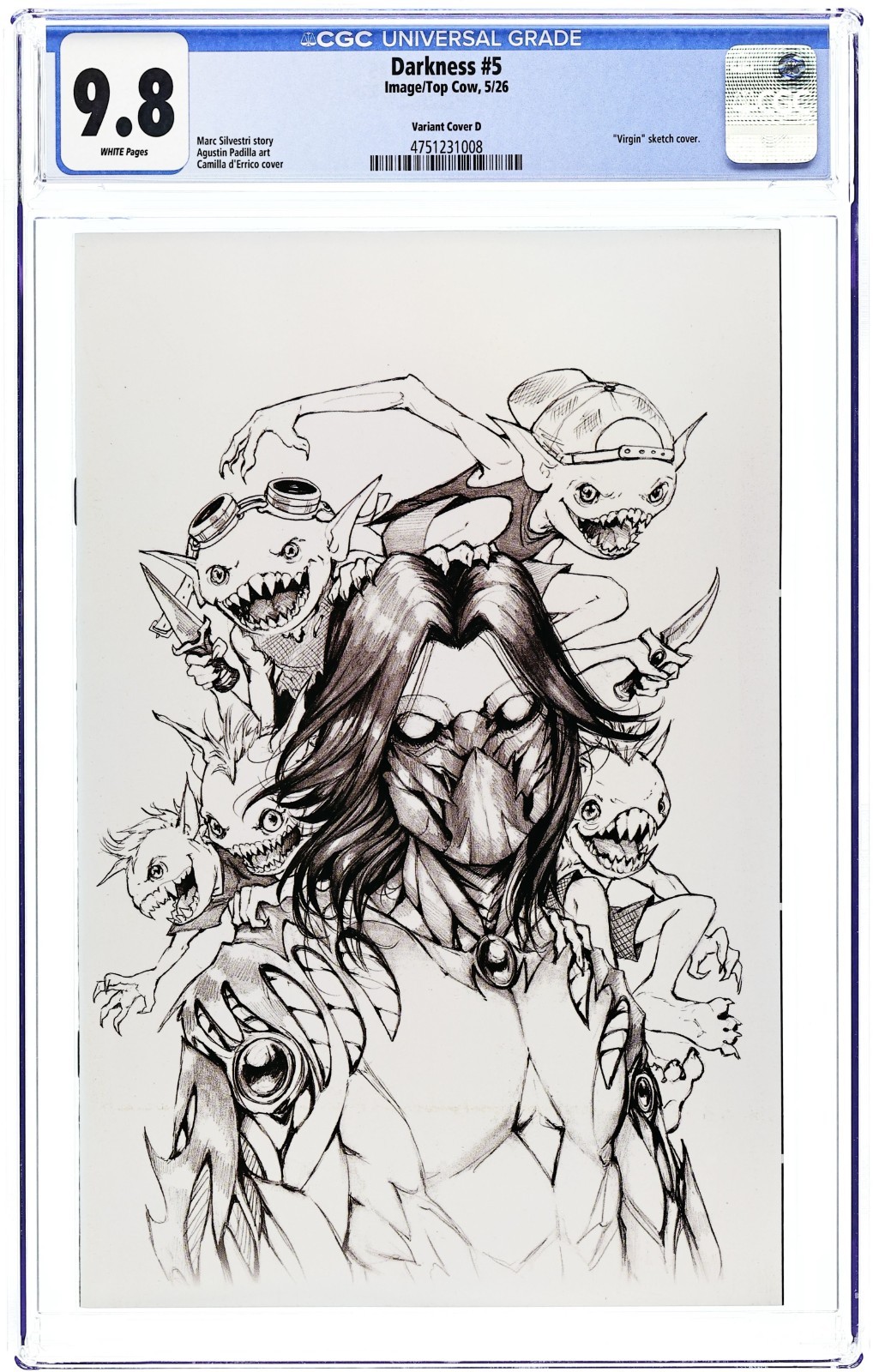 Darkness #5D [1:50] Virgin Sketch Incentive - 2026 - CGC 9.8 - Camilla D'Errico