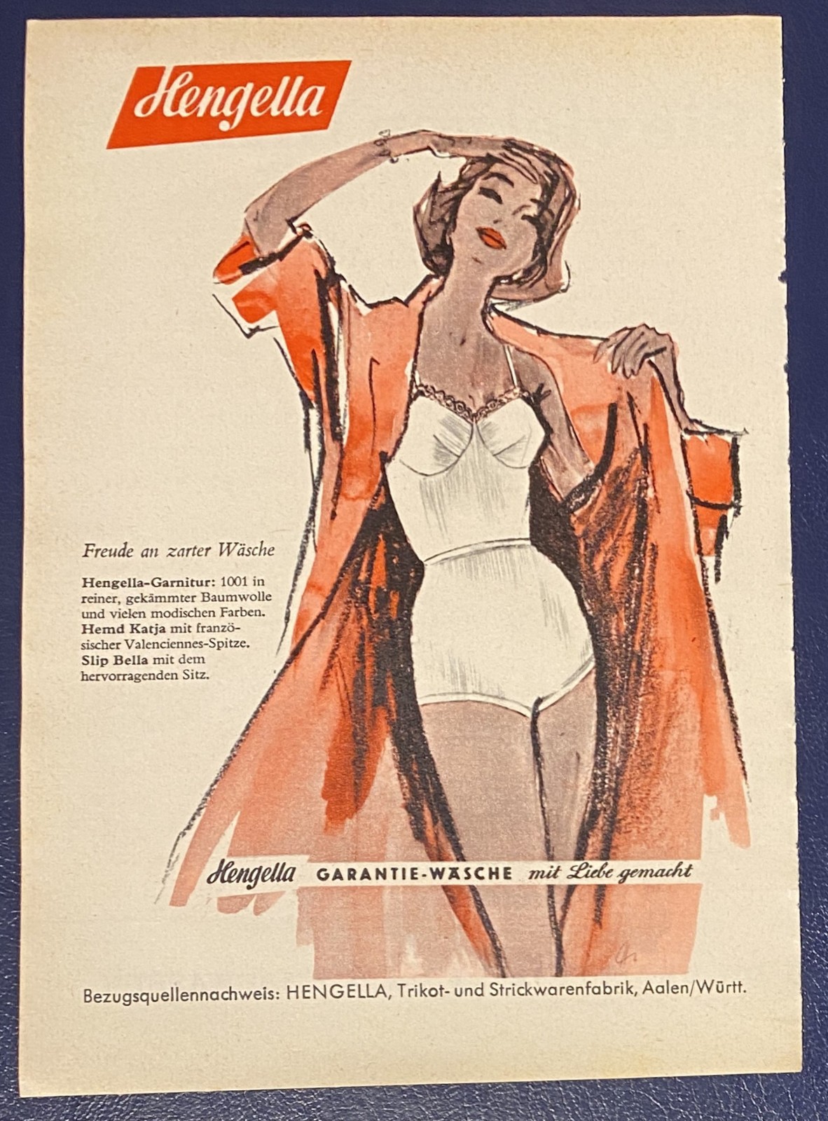 Advertisement A5: Hengella Laundry 1958 (WA369)