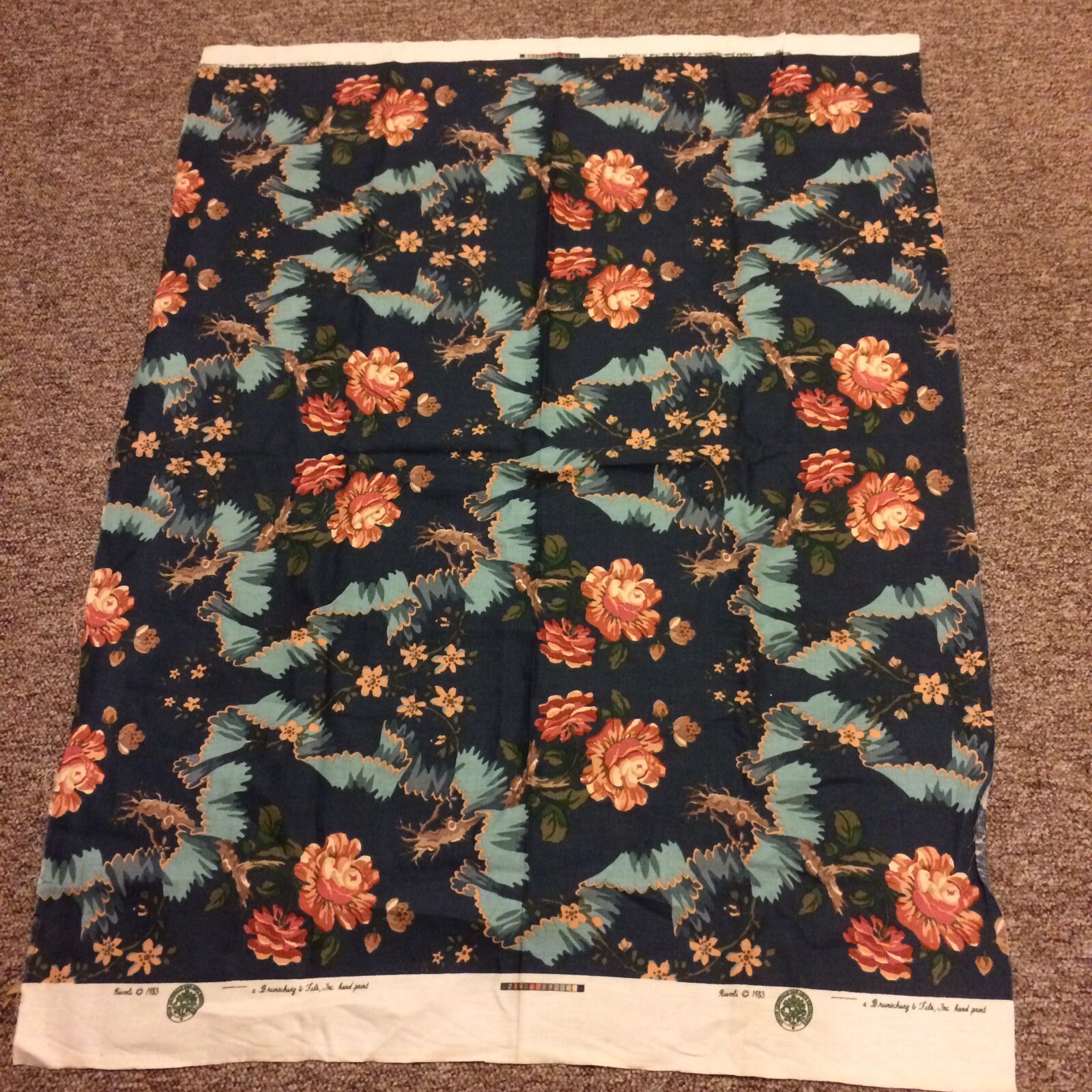 Brunschwig & Fils blue floral Rivoli 1983 Fabric musee de arts paris 