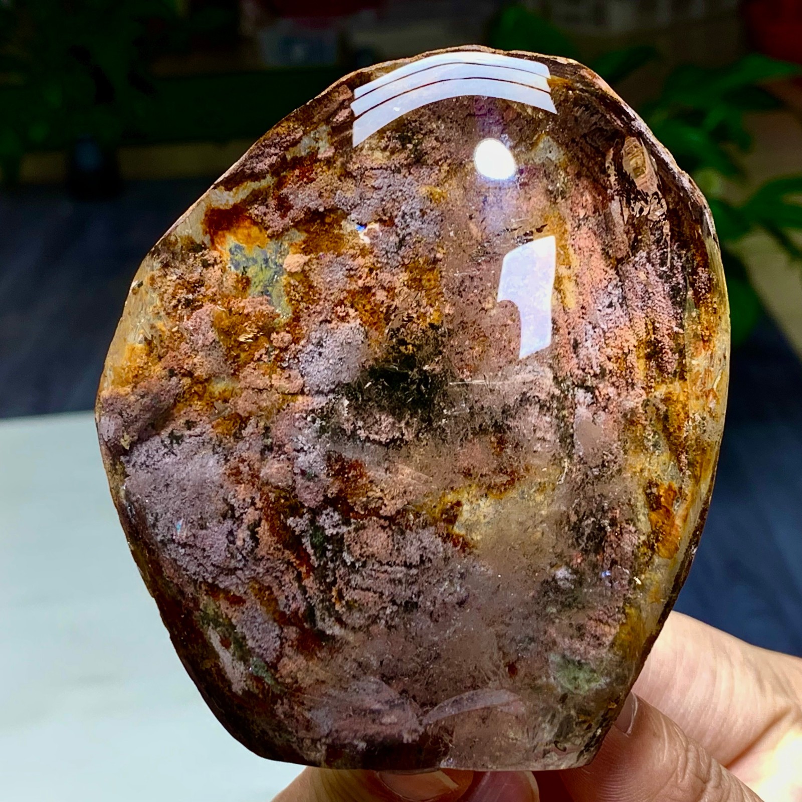 327G Natural Green Ghost Crystal Quartz Crystal  Mineral Specimen