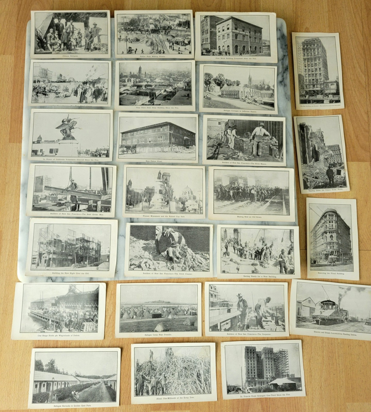 Historic San Francisco Examiner Equake 1906 Lt of 25 Postcard Refugee & Building