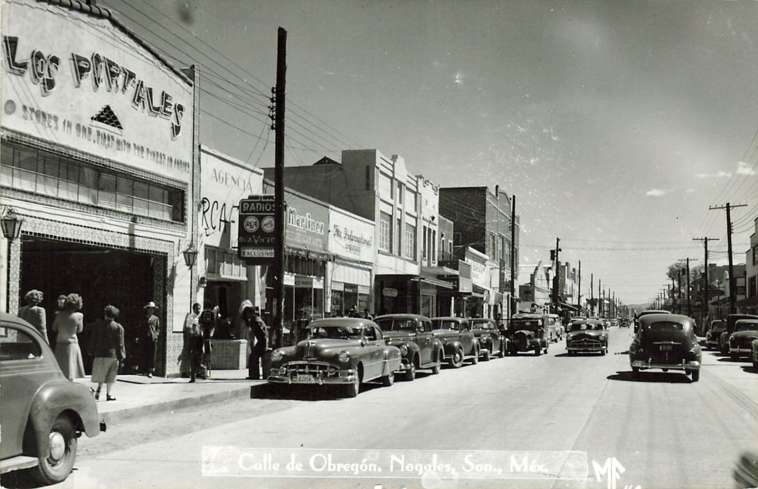 Nogales Sonora Mexico Obregon Street Vintage Rppc 1940s Los Portales Cars Nogales Sonora Mexico Obregon Street Vintage Rppc 1940s Los Portales Cars