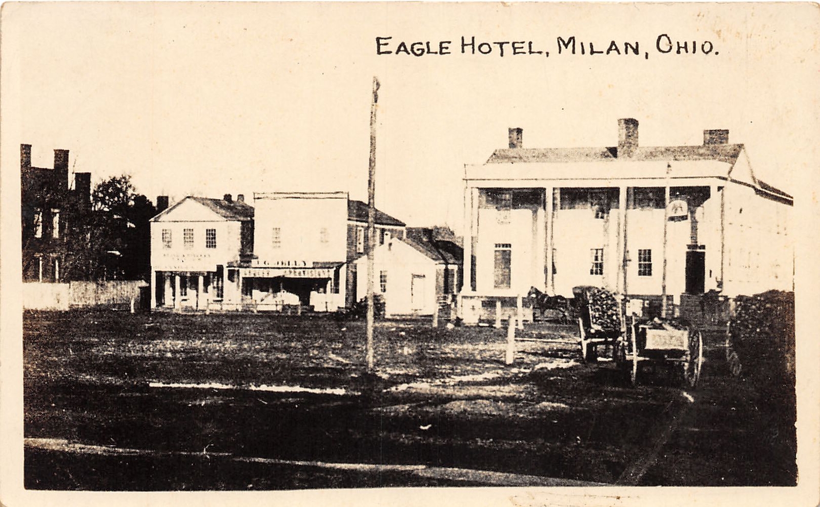 J30/ Milan Ohio RPPC Postcard c1920s Eagle Hotel Building  20