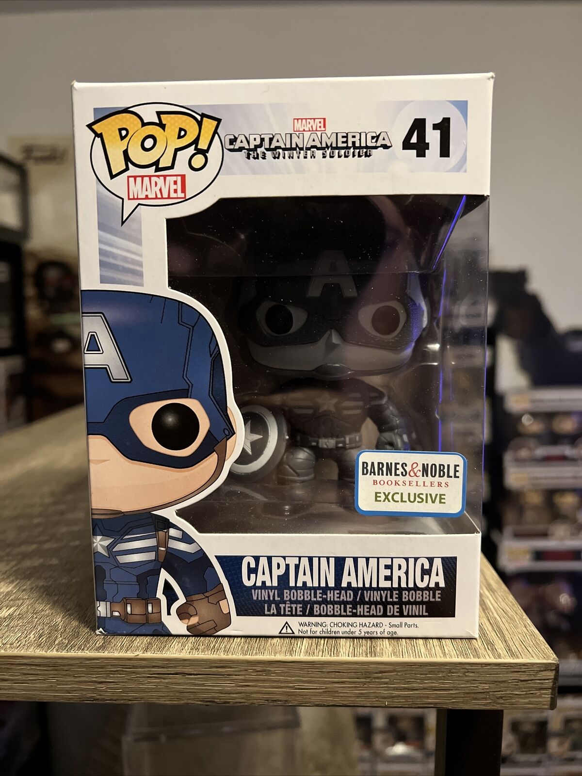 Funko Pop Marvel Captain America Winter Soldier 41 Barnes & Noble Exclusive B&W