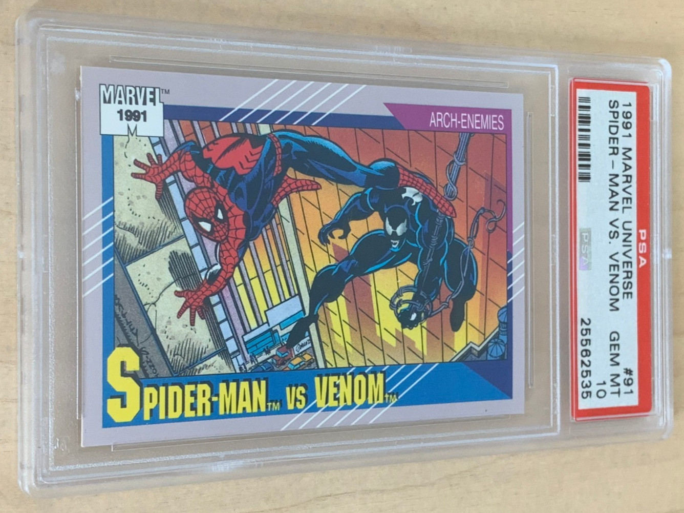 1991 Marvel Universe #91 π SPIDER-MAN VS VENOM π PSA 10 GEM MINT π 1991 Marvel Universe #91 π SPIDER-MAN VS VENOM π PSA 10 GEM MINT π