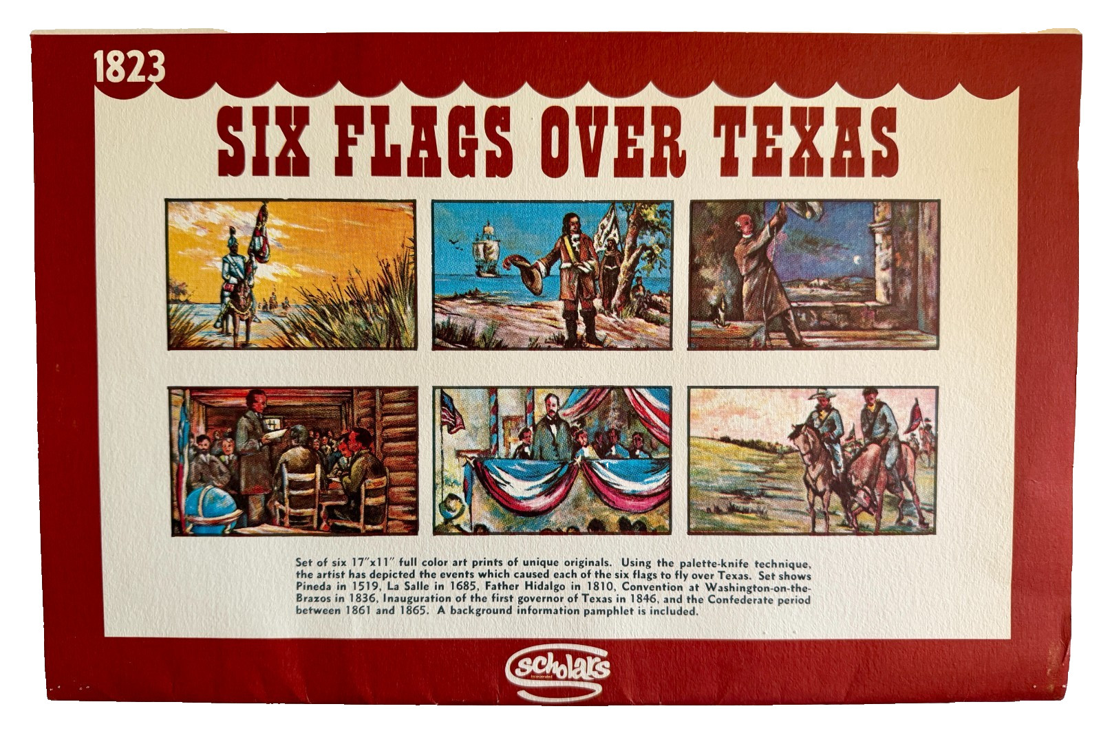 Vintage Complete Texas History Highlight prints 11x17 No 1023 + four Texas men Vintage Complete Texas History Highlight prints 11x17 No 1023 + four Texas men