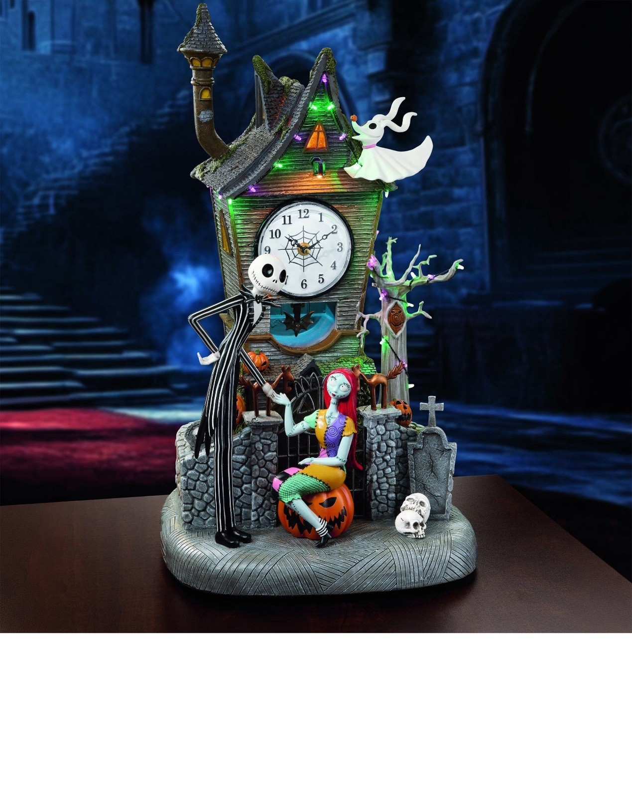 Disney Nightmare Before Christmas Animated Clock Tower LED Music 22 In