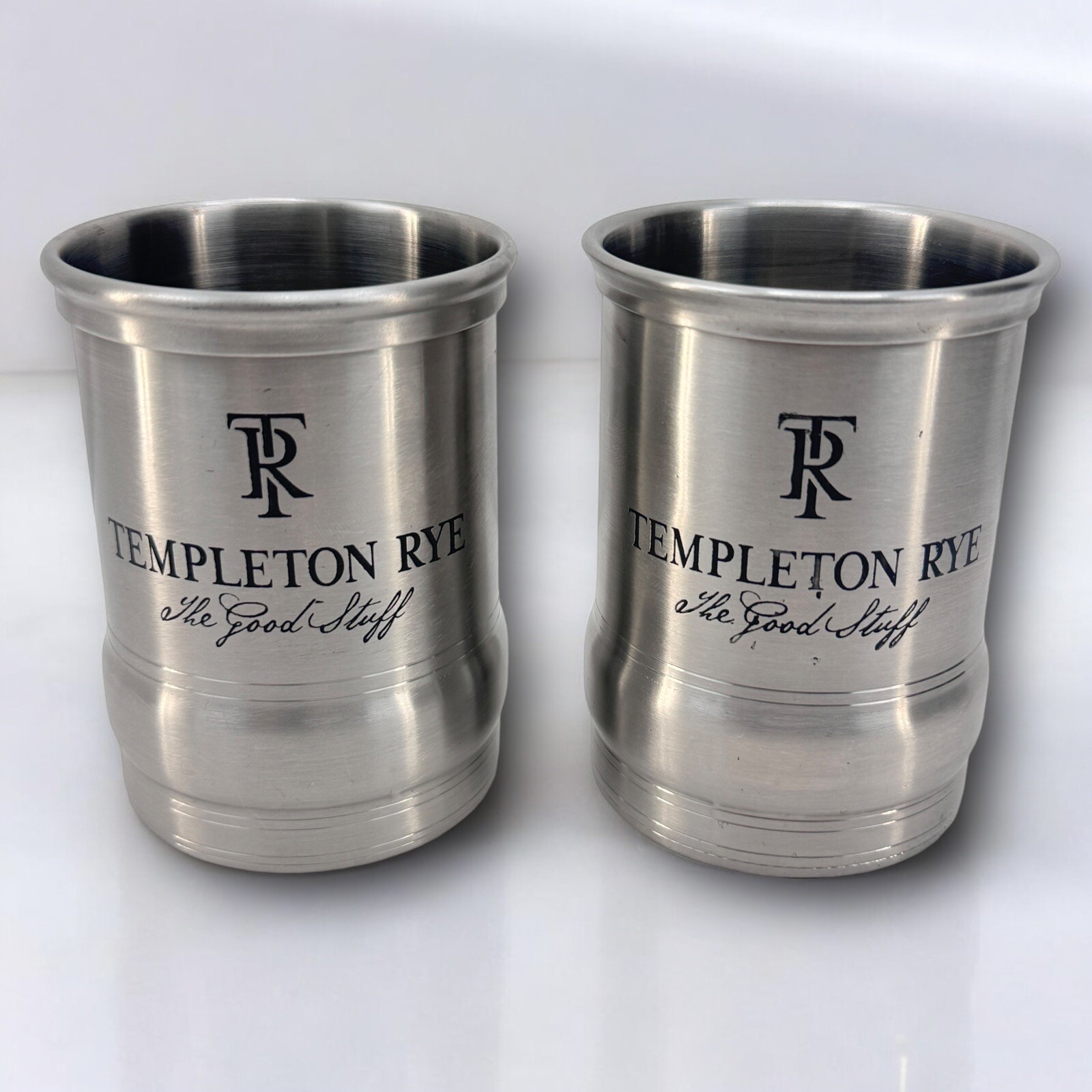 2 Templeton Rye TR The Good Stuff Stainless Steel Cup Logo on Front Collectible 2 Templeton Rye TR The Good Stuff Stainless Steel Cup Logo on Front Collectible