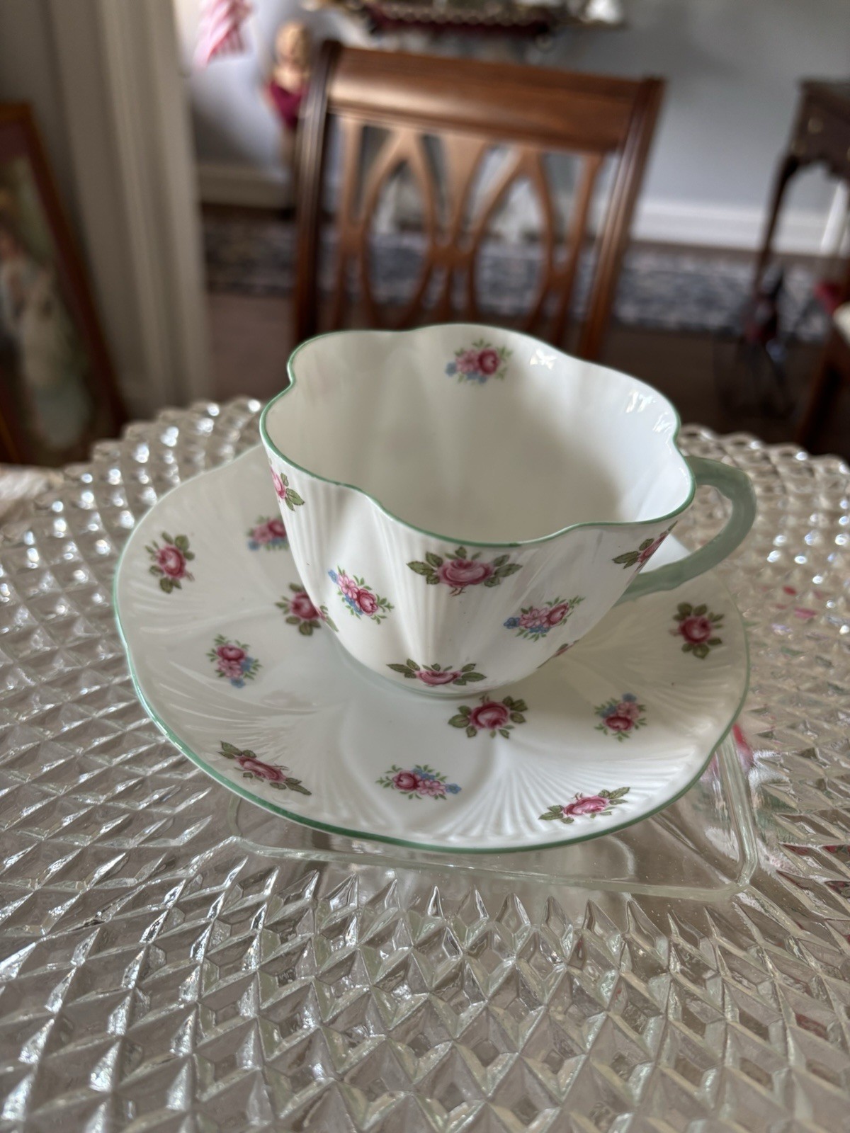 Vintage Shelley Rose Bud Dainty Cup & Saucer 