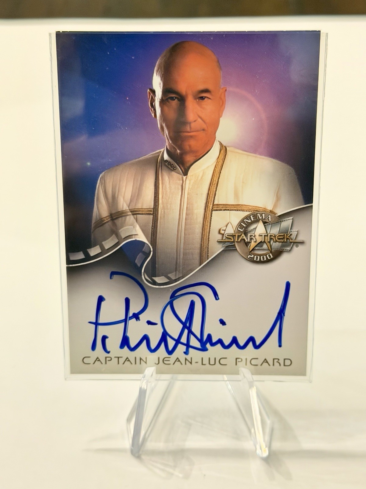 Star Trek Cinema Patrick Stewart Autograph Card A1 2000 Skybox Jean-Luc Picard