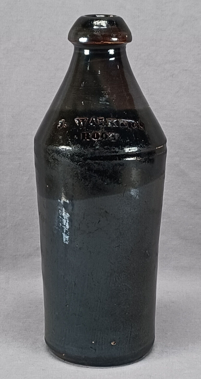 19th Century J. Walker's Root Stoneware Bottle Albany New York