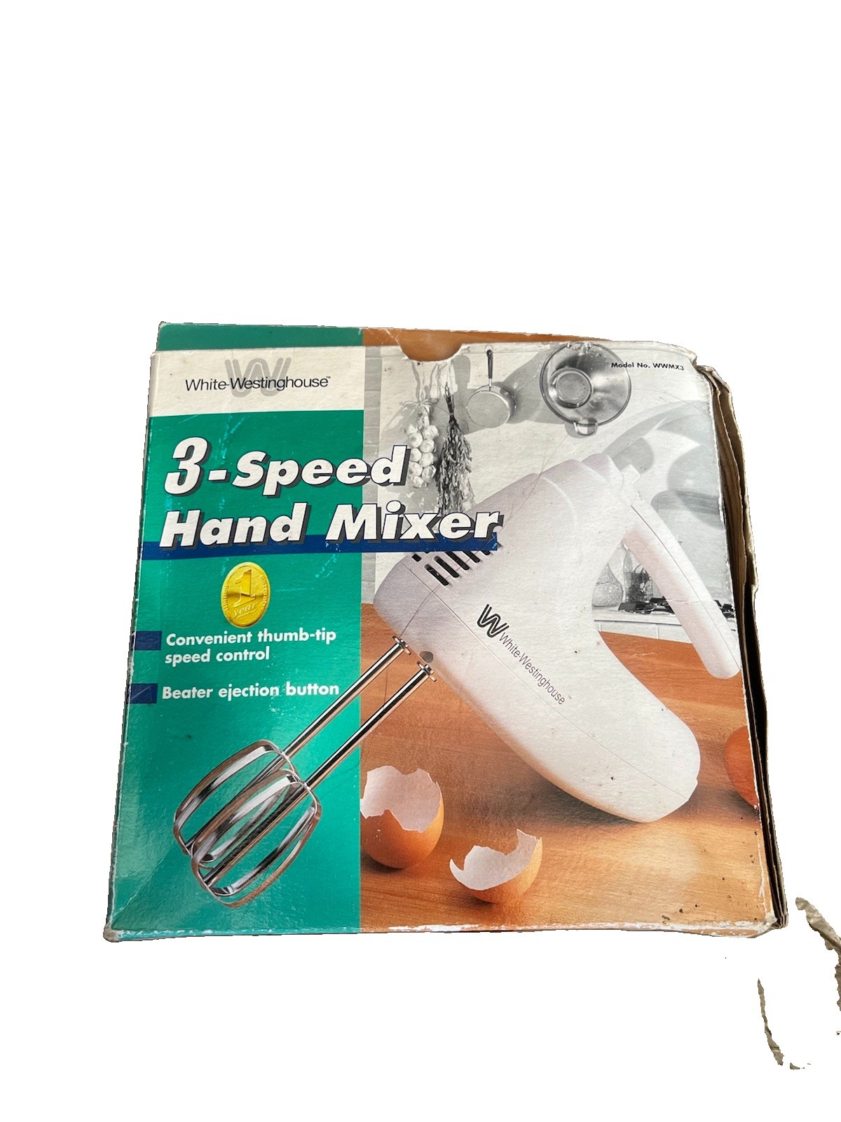 Vintage White-Westinghouse 3-Speed Hand Mixer (Model Number: WWMX3)