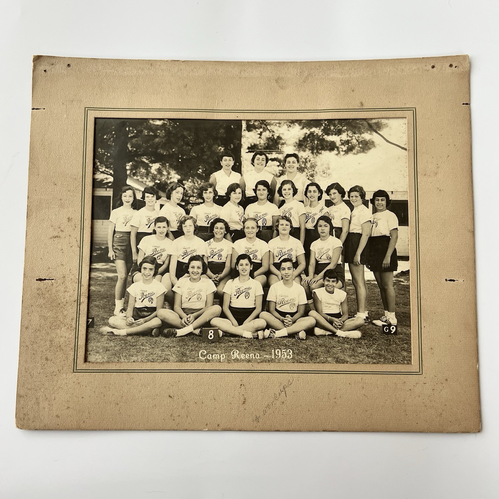 Vintage B&W Photograph Camp Mohican Reena 1953  Palmer MA Cute Notes On Back