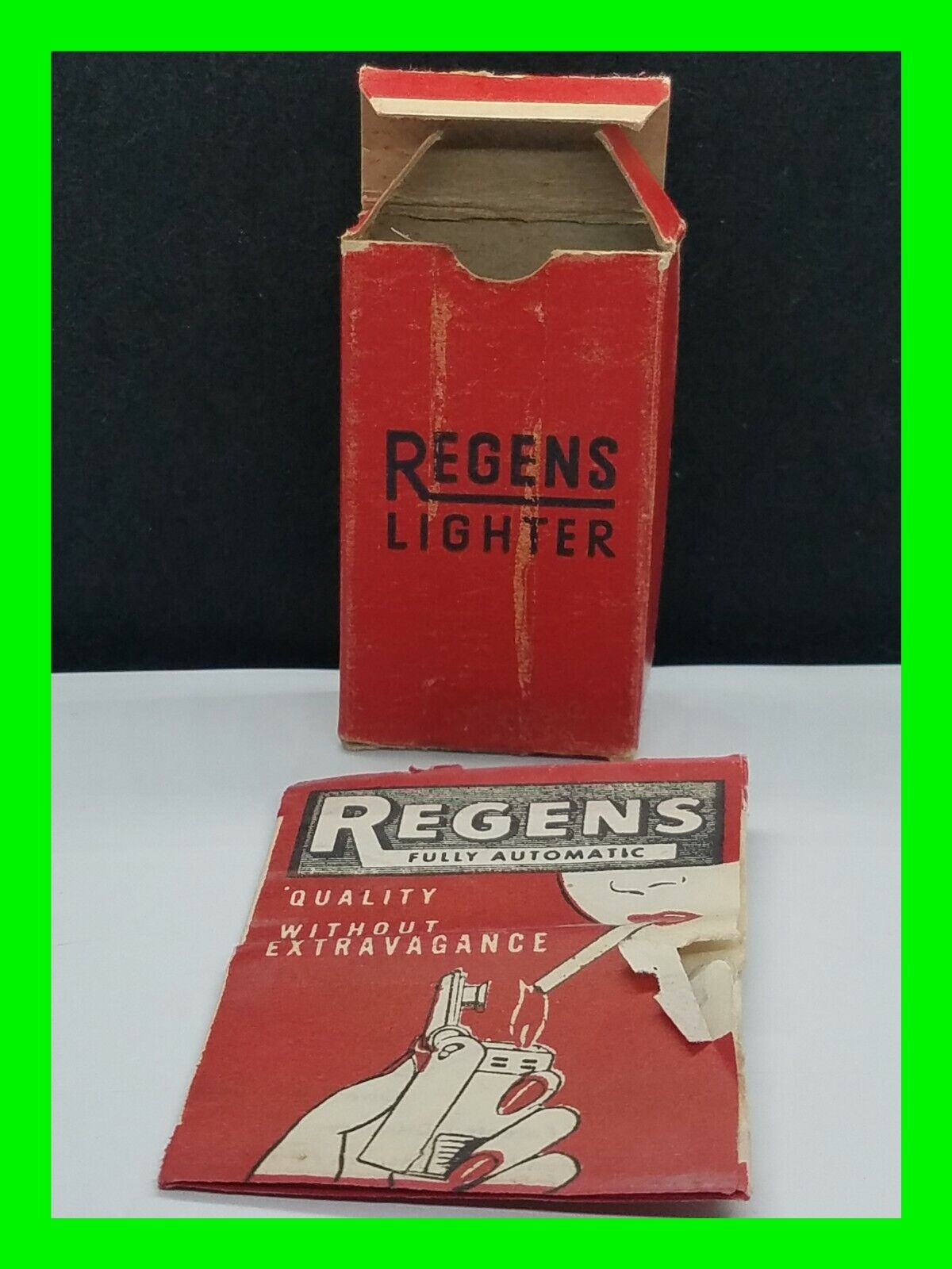 Early Vintage Regens Petrol Lighter Empty Box Only 18 Of 23