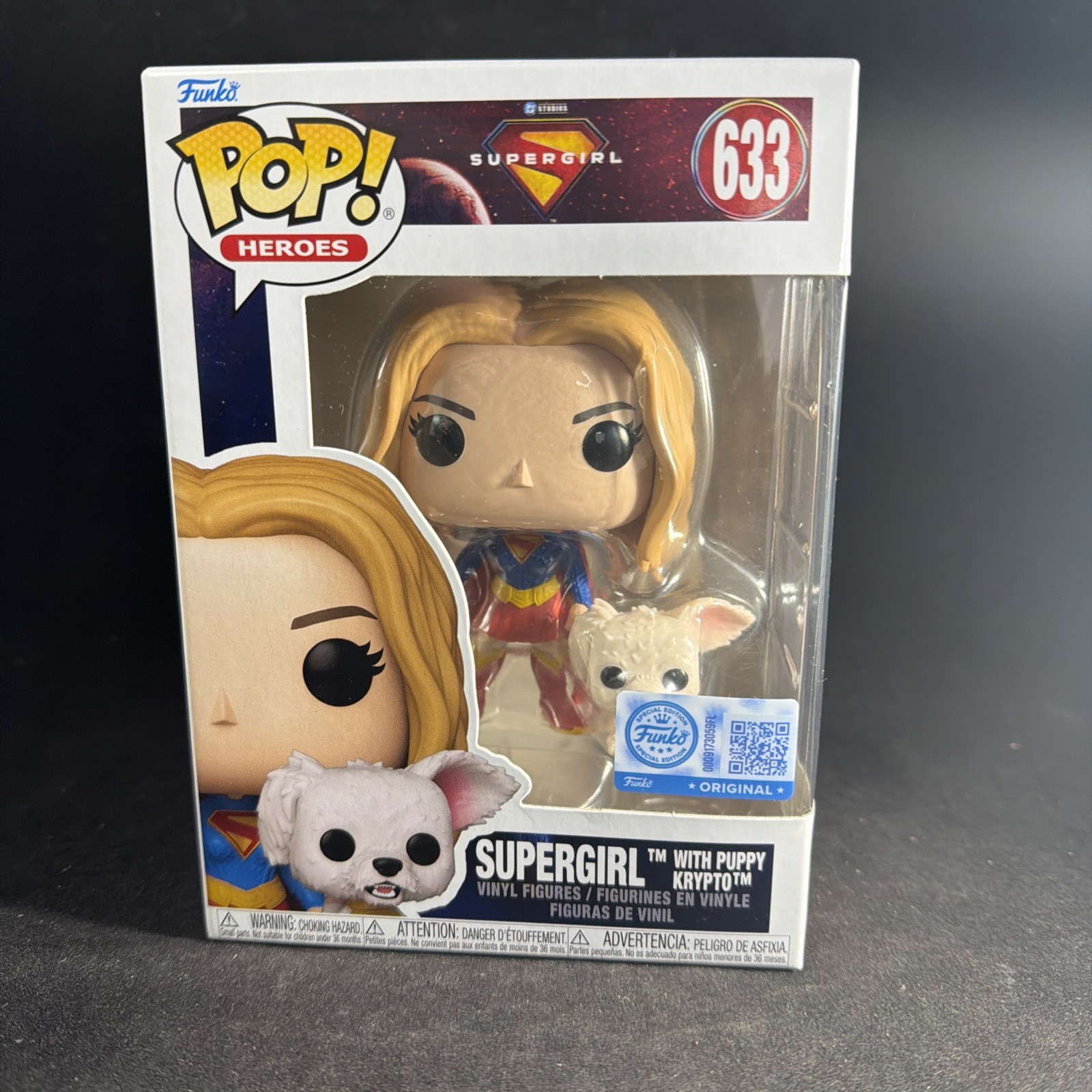 Funko Pop Vinyl DCU Supergirl with Puppy Krypto - (Exclusive) #633 w/Protector