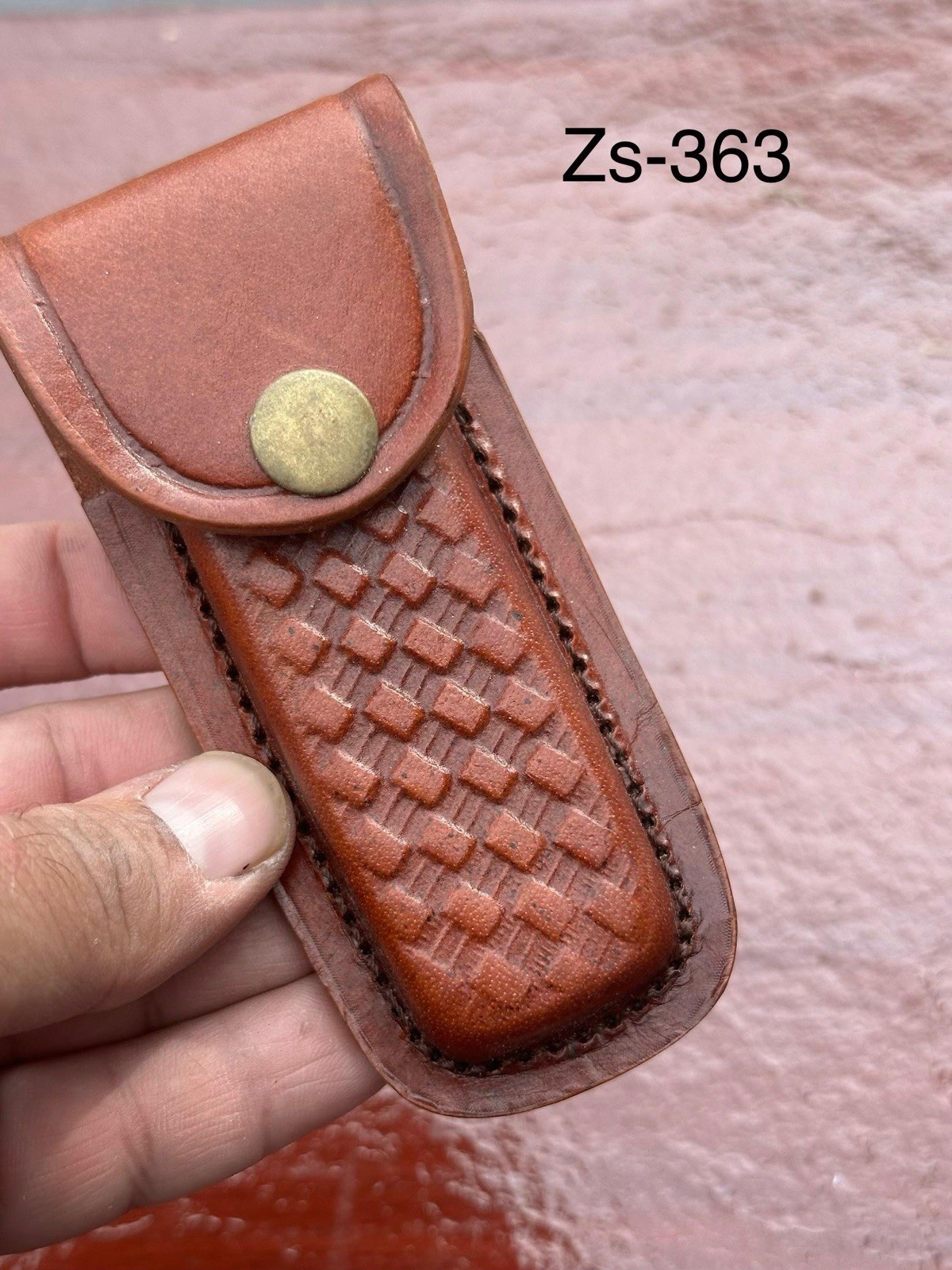 Dark Brown Leather Sheath forPocket Folding Knife Cover Case