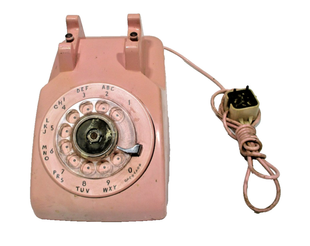 For Parts: Pink Rotary Dial Telephone Western Electric Bell System Phone Mod 500