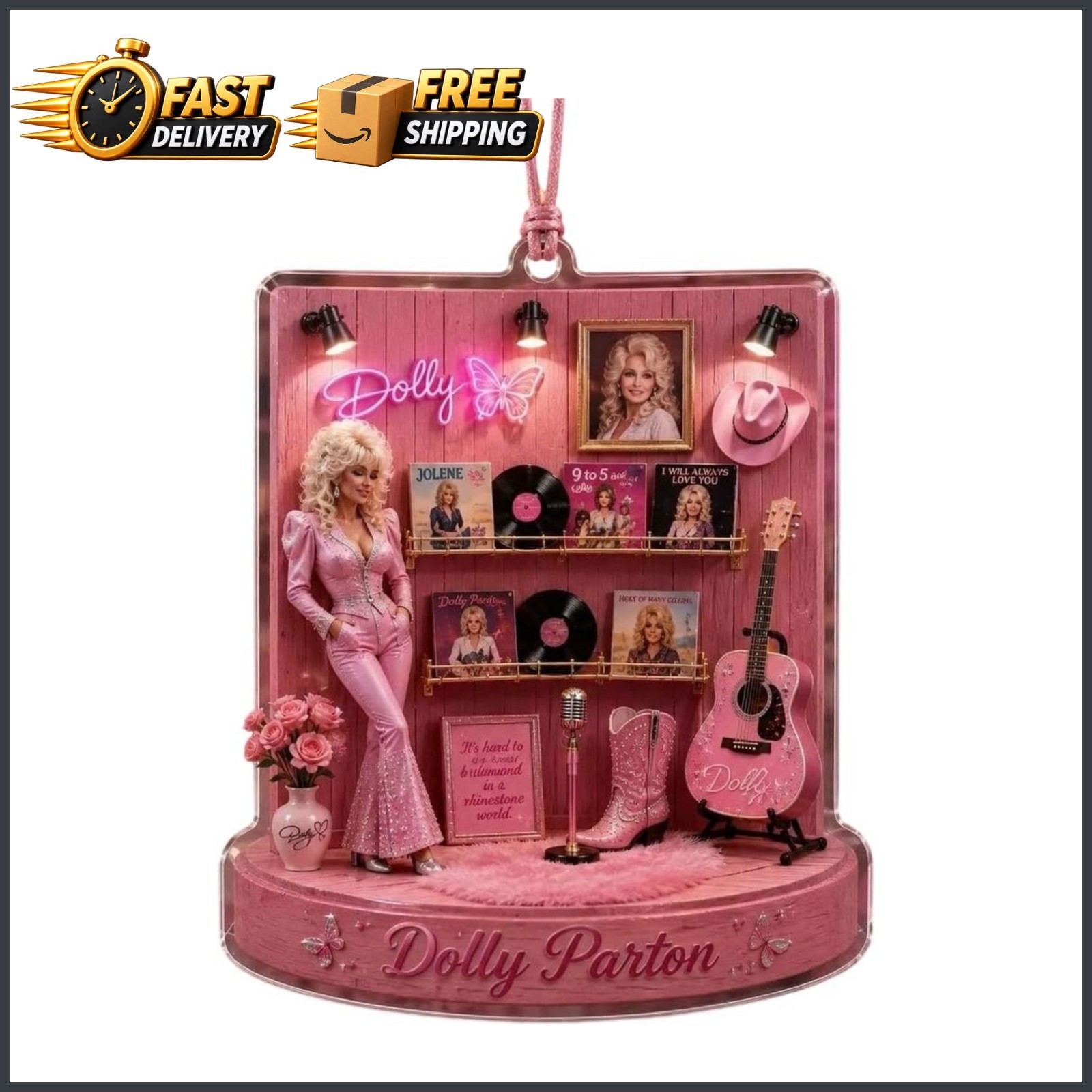 Dolly Parton Memorial Acrylic Ornament 2026 Country Music Tribute