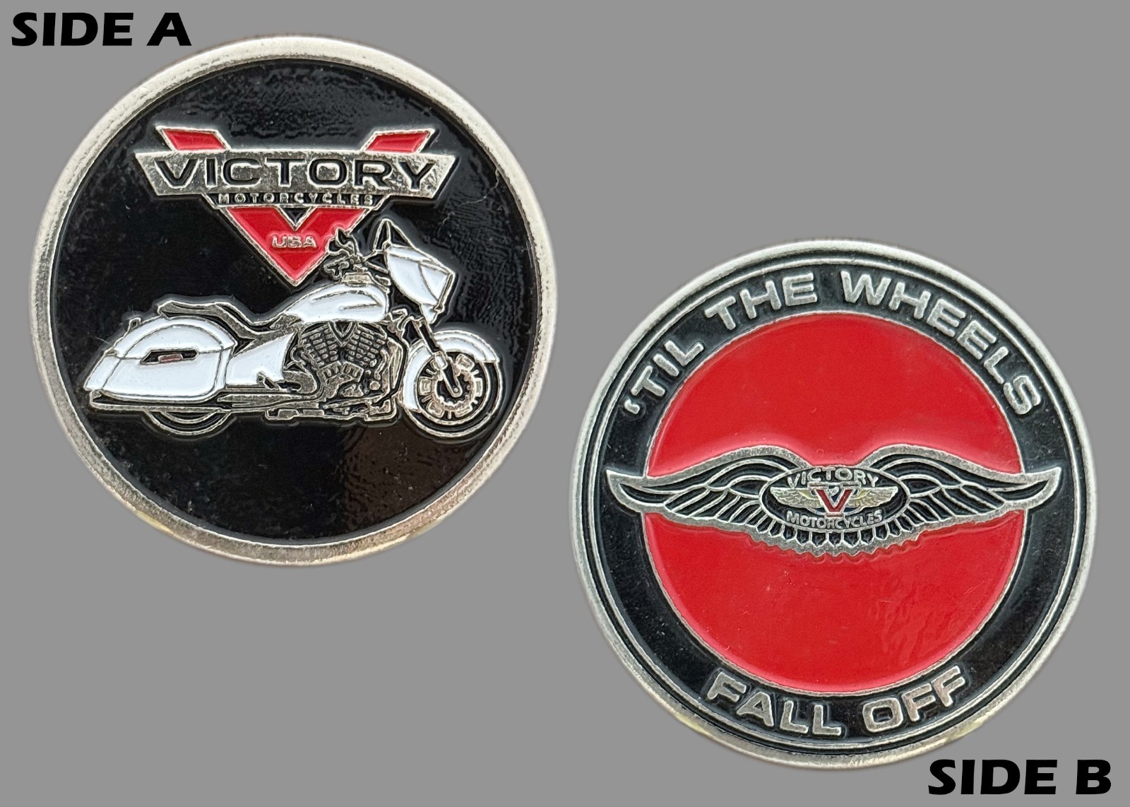 Victory Motorcycles 'Til The Wheels Fall Off Challenge Coin  M#7