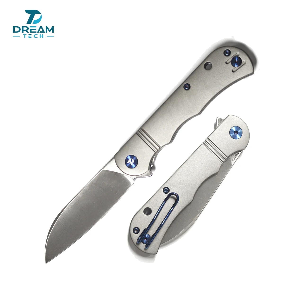 DREAMTECH Folding Knives Titanium Knife 14C28N Blade Knife