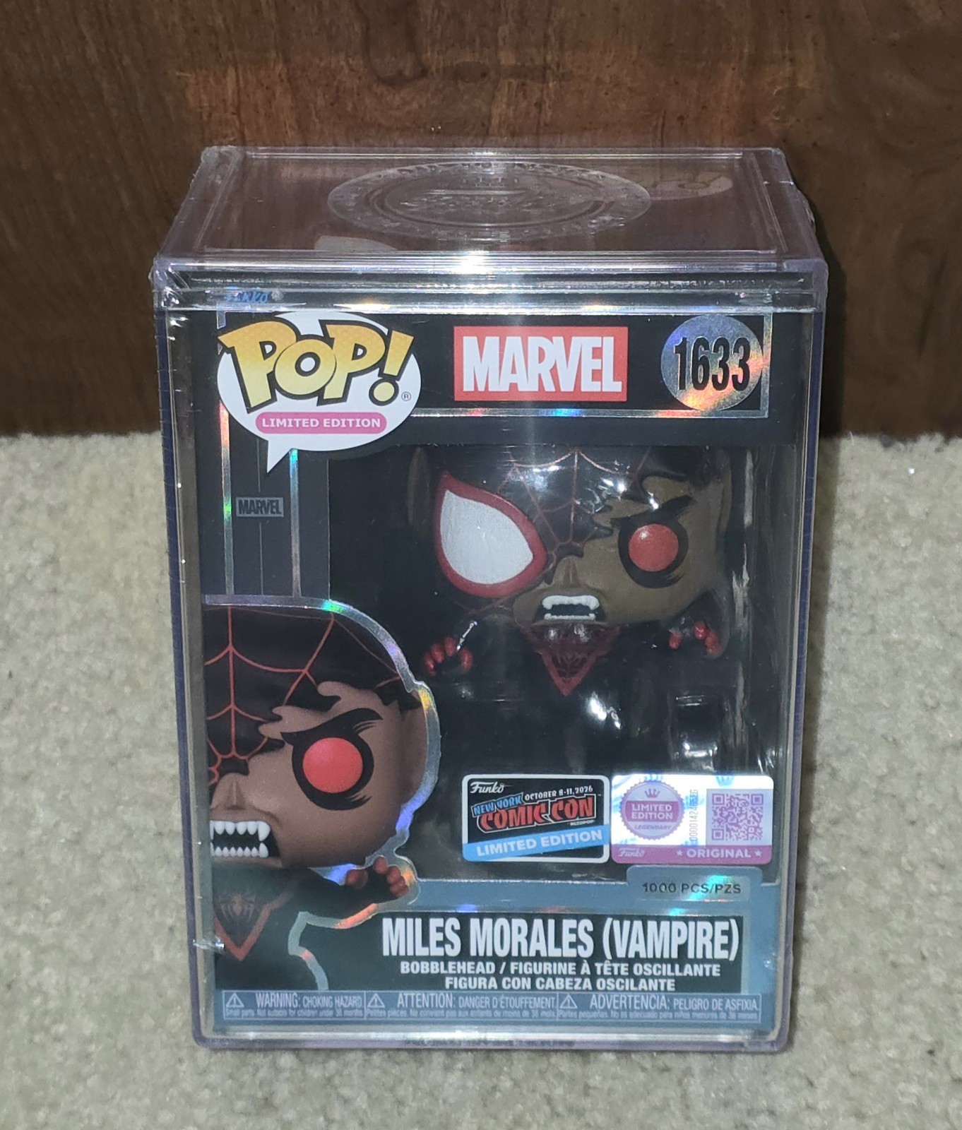 SEALED Funko Pop Marvel Miles Morales Vampire 1633 LE 1000 NYCC 2026 CON Sticker