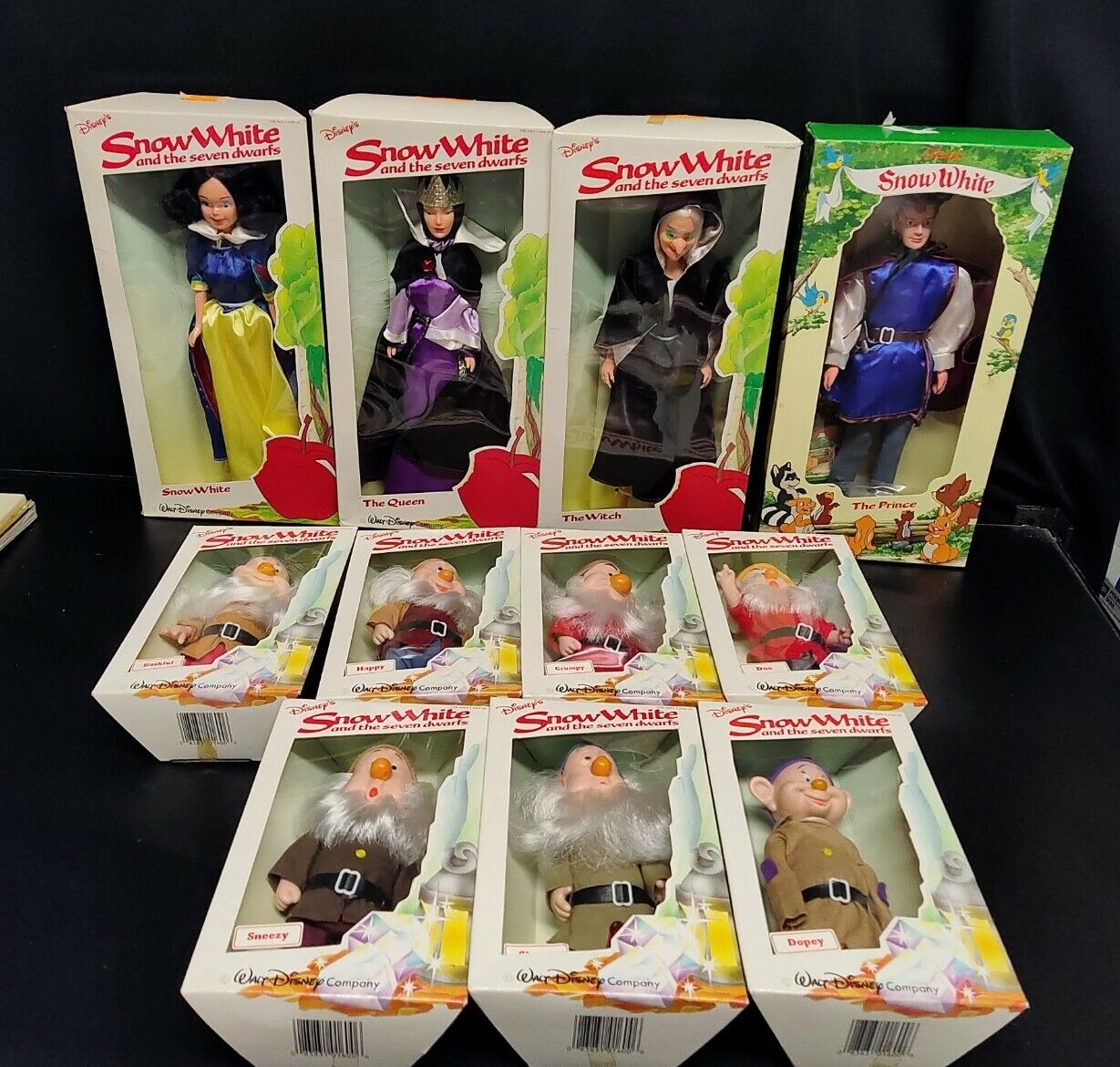 RARE Set Of 11 Bikin Disney Snow White, Queen,The Seven Dwarfs, Prince, Witch...