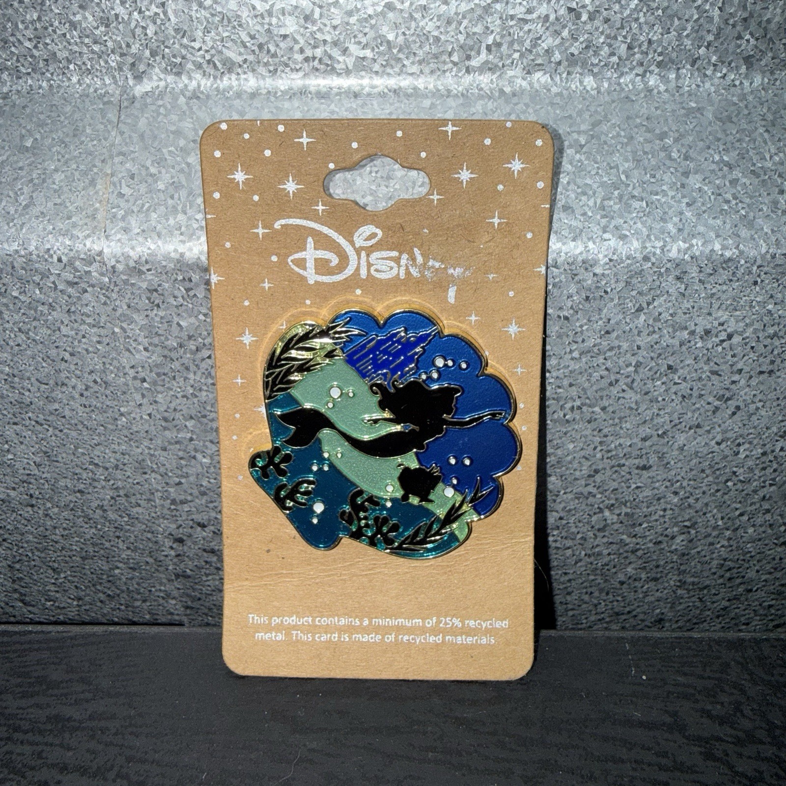 Disney The Little Mermaid Ariel Flounder Silhouette Glitter Enamel Pin BoxLunch