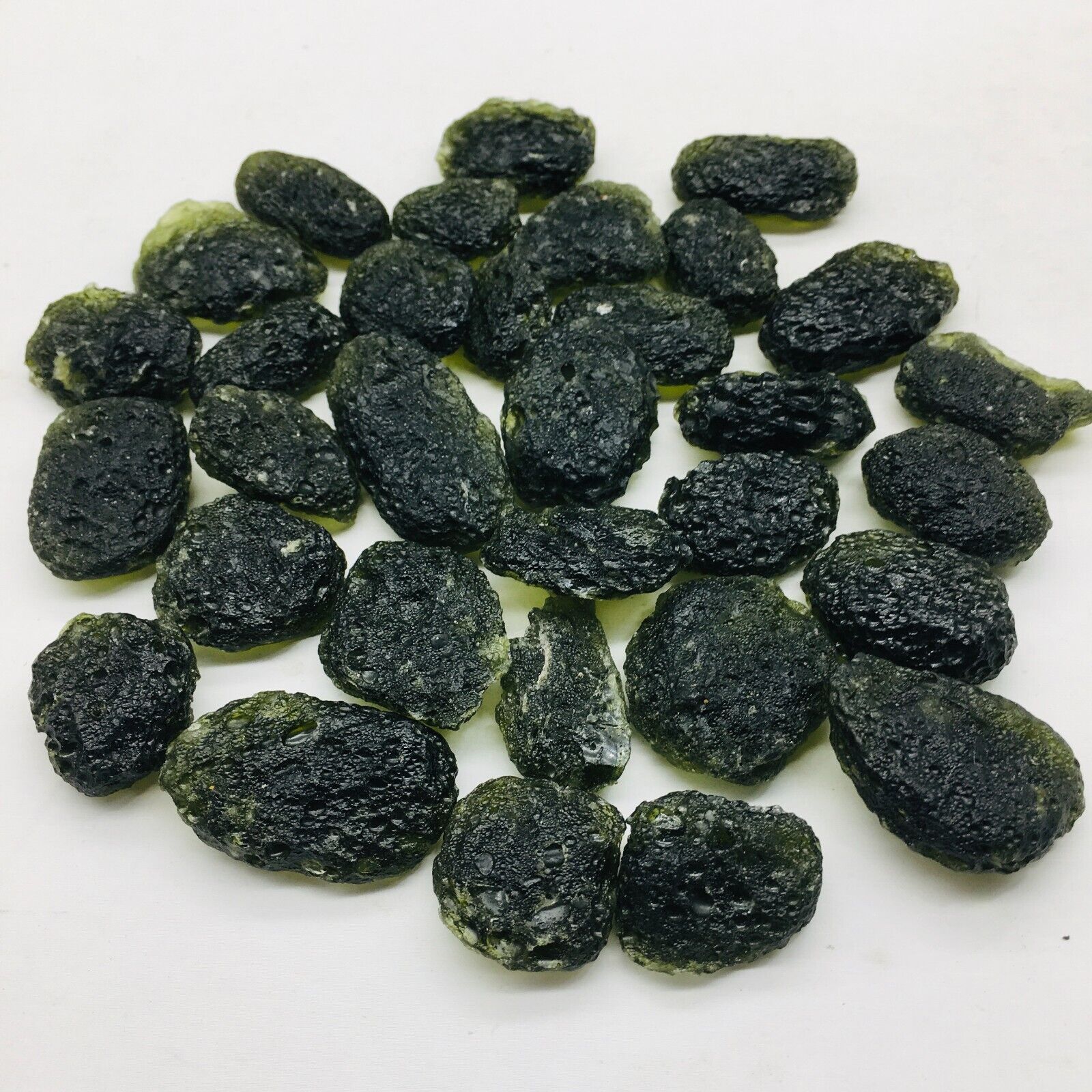 20PC MOLDAVITE METEORITE IMPACT GLASS CZECH - WITH CERTIFICATE OF AUTHENTICITY