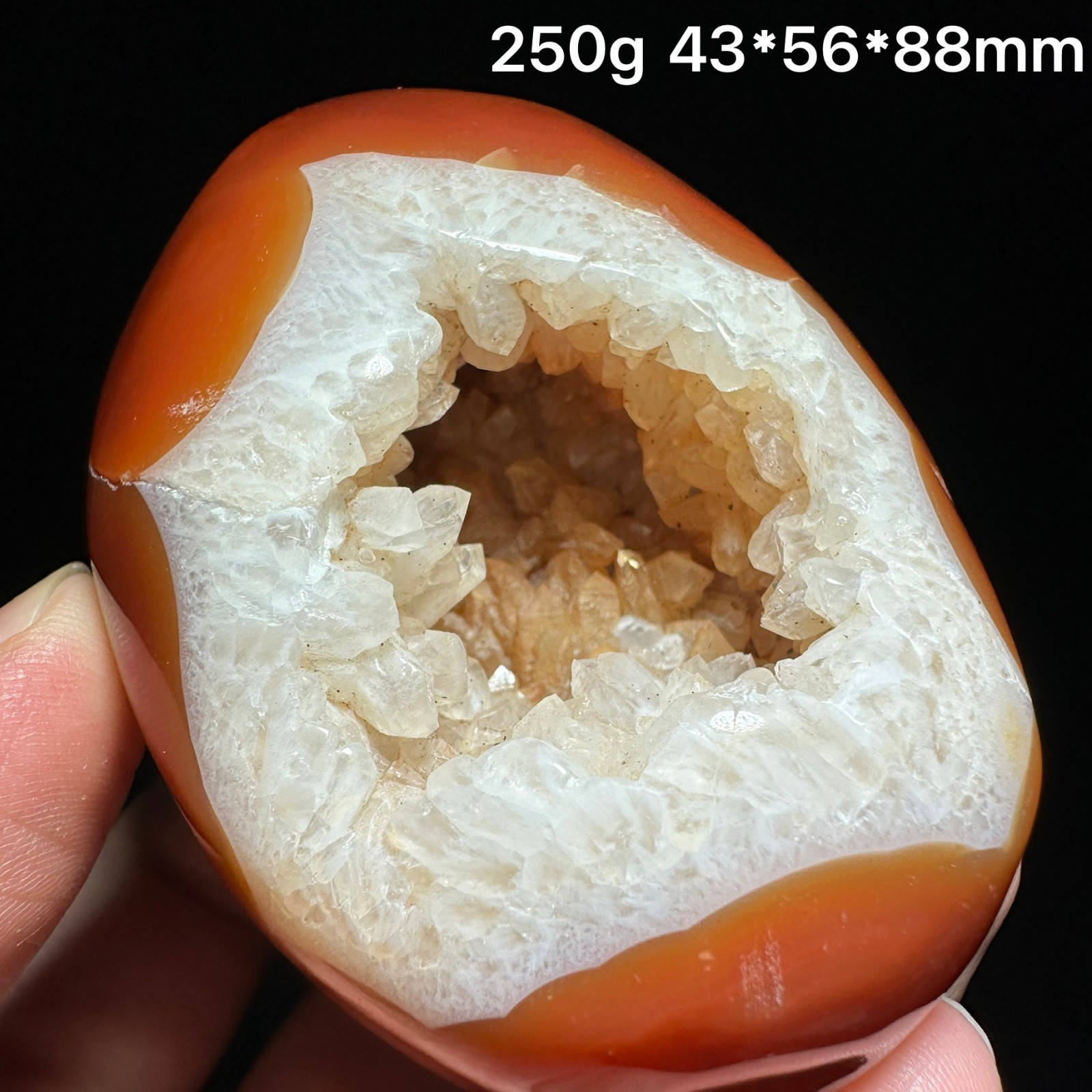 250G Natural Red Geode agate egg Crystal Mineral Spcimen energy Healing Reiki