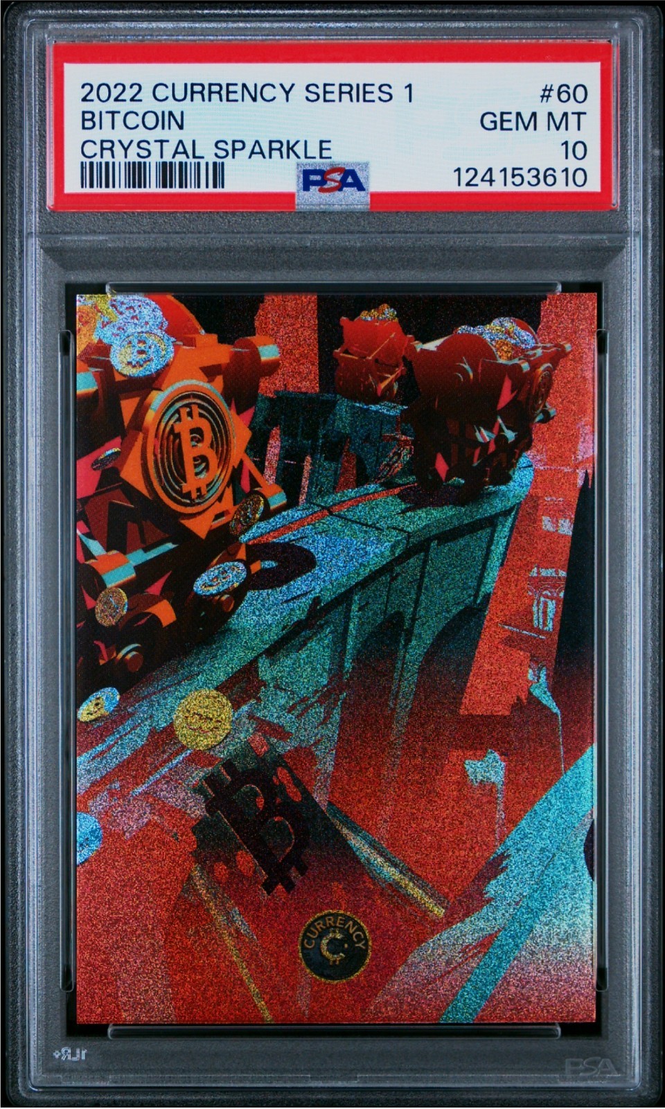 2022 Cardsmiths Currency Crystal Sparkle Bitcoin #60 PSA 10 GEM MT