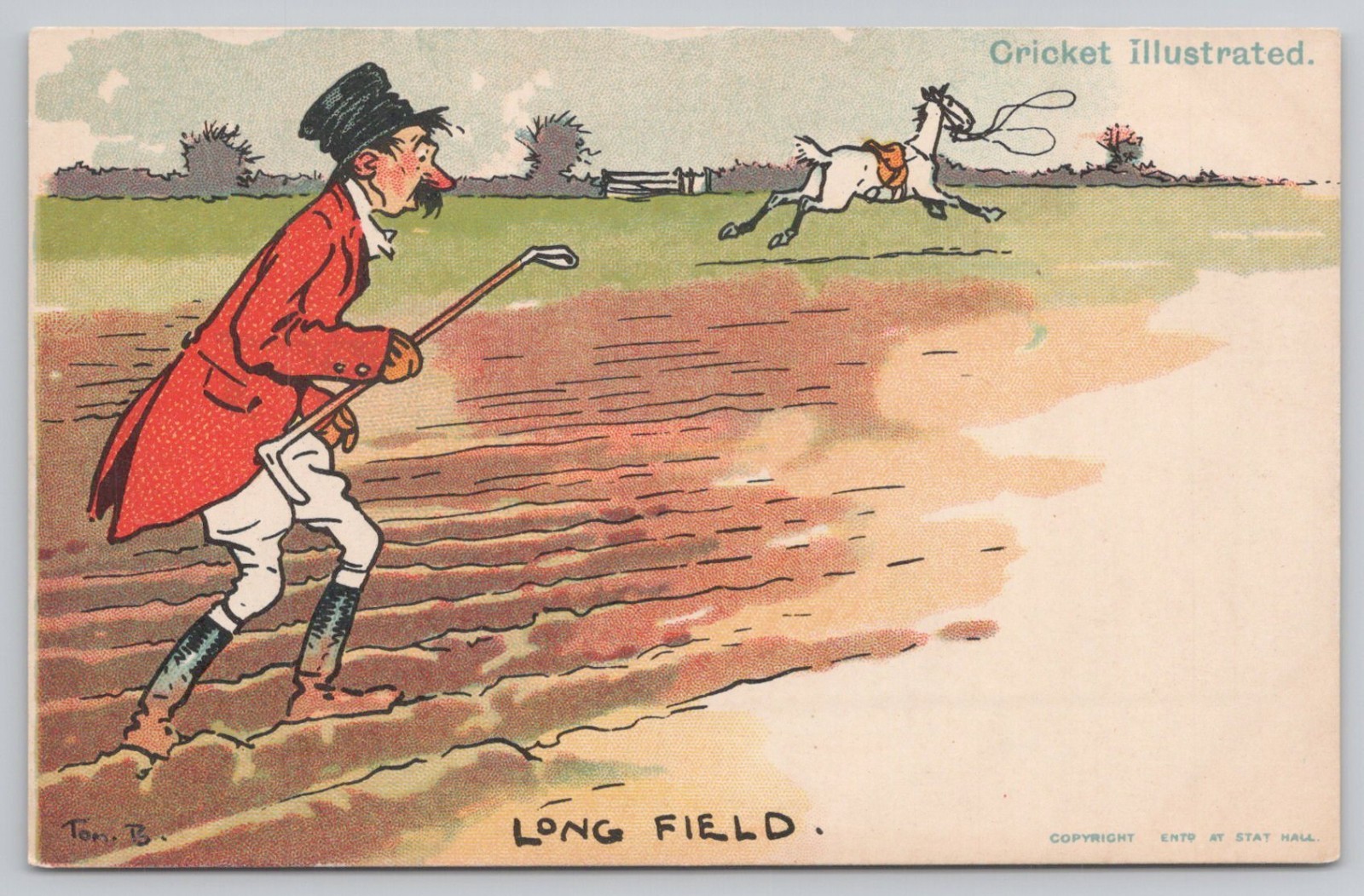 Long Field, Cricket Humor DB UNP Postcard
