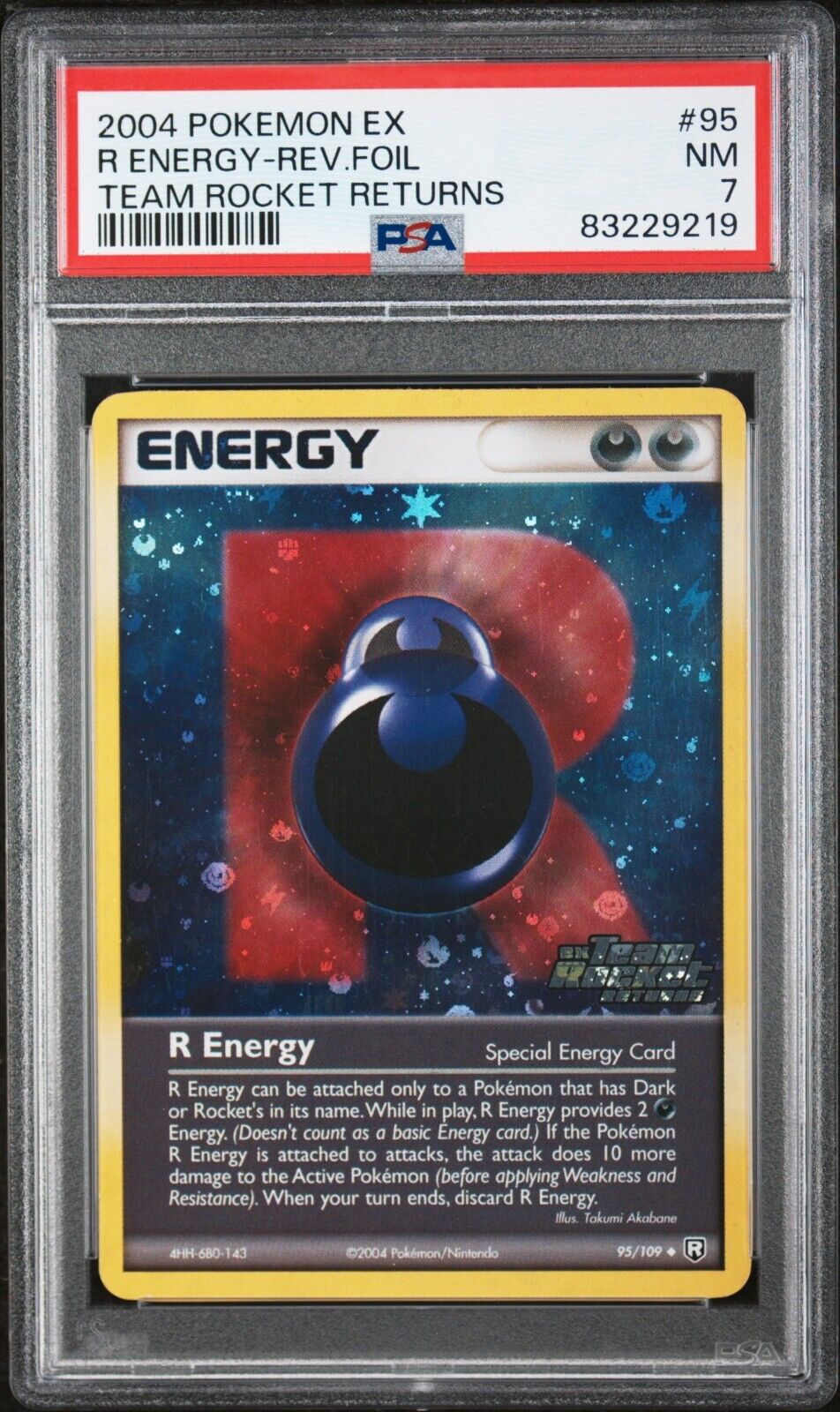 2004 Pokémon Team Rocket Returns R ENERGY Rev. Foil #95 - PSA 7 NM