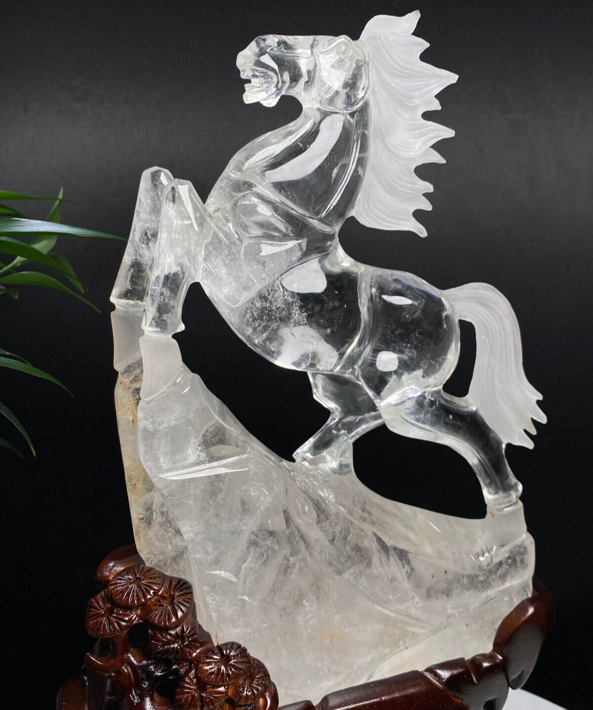 4.4LB Top Natural Clear Quartz Horse Skull Carved Quartz Crystal Skull Healing
