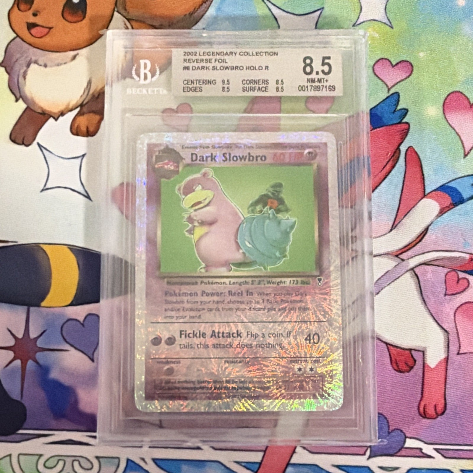 Beckett BGS 8.5 Pokemon Dark Slowbro #8 2002 Legendary Collection Reverse Foil