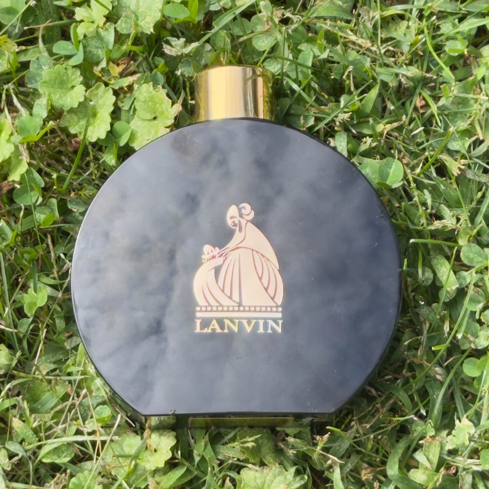 VTG Lanvin My Sin Perfumed Talc 2.75 oz Sealed Black Bottle Charles Ritz NOS