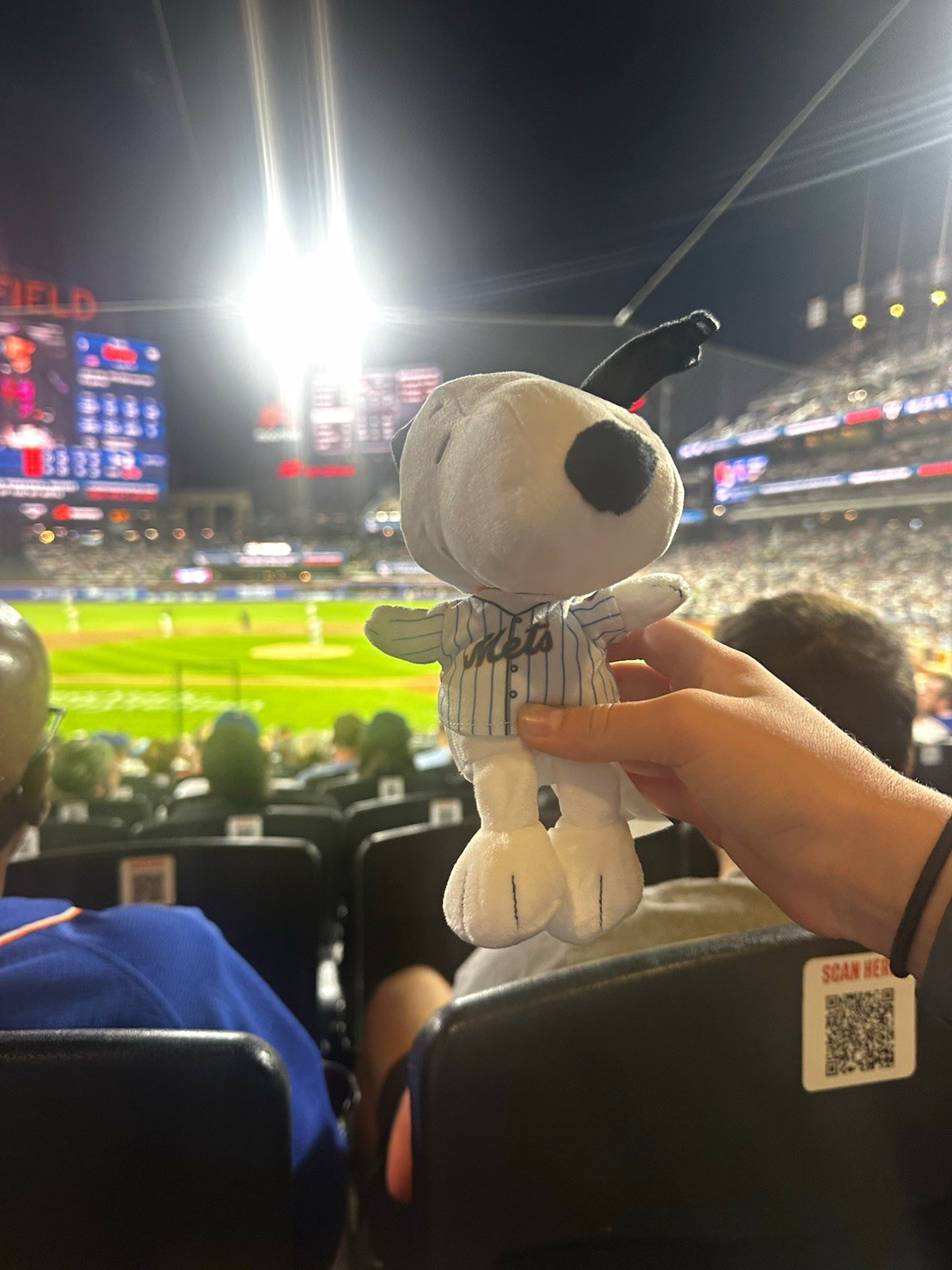 BDA Sports Peanuts Snoopy Plush Stuffed Dog Baseball Jersey White/Black/Blue