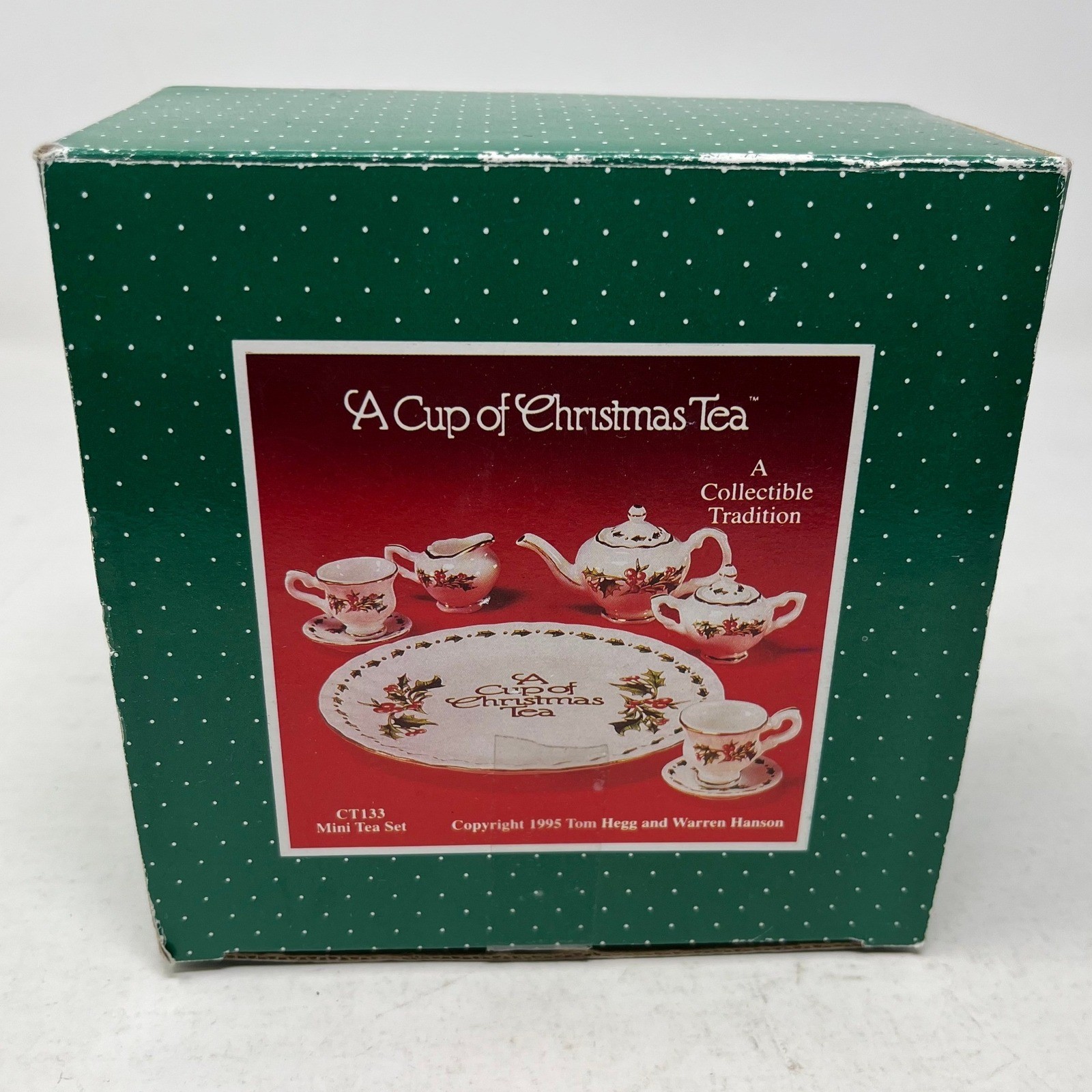 A Cup of Christmas Tea Mini Tea Set Coyne\'s Inc CT133 Holiday Porcelain 1995