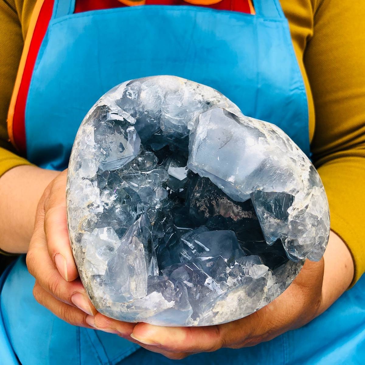4.55LB  Natural blue crystal cave quartz crystal cave mineral specimen 4540