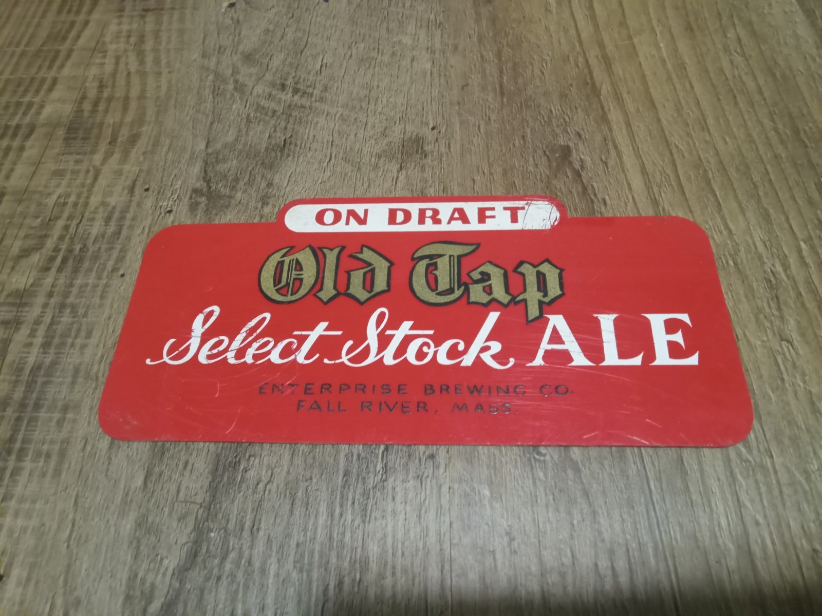 Old Tap Select Stock Ale On Draft Die Cut Plastic Advertising Sign RARE