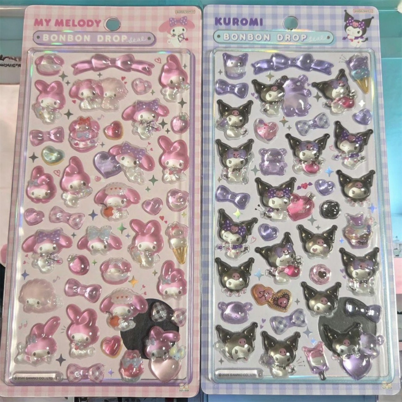 Sanrio My Melody & Kuromi Bonbon Drop Seal Stickers Set Sun-Star Japan New