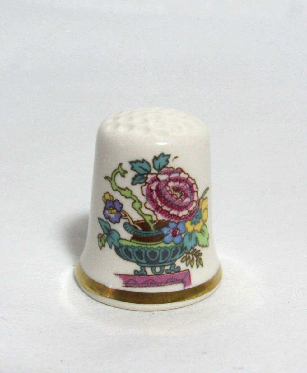 VINTAGE MASON\'S PATENT IRONSTONE THIMBLE MADE IN ENGLAND FLORAL