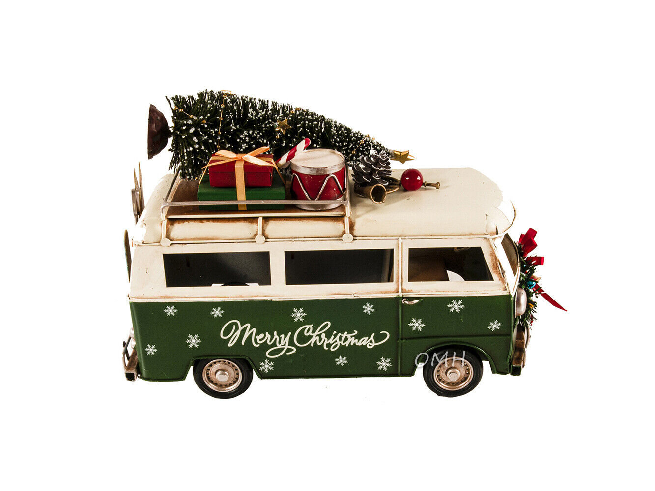 Handmade 1960s Volkswagen Bus Christmas Metal Iron Model