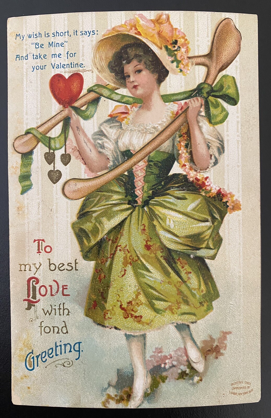 1909 S GARRE Embossed Wishbone Valentine