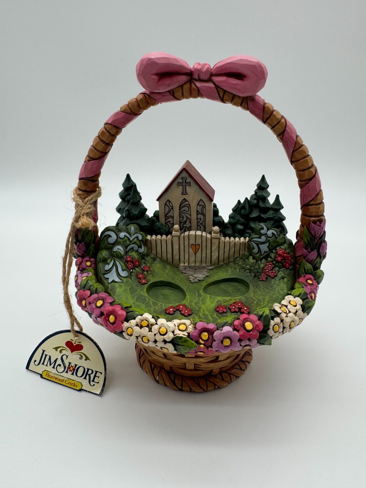RARE Jim Shore Heartwood Creek Bless This Day Diorama Easter Basket 4020612 READ RARE Jim Shore Heartwood Creek Bless This Day Diorama Easter Basket 4020612 READ