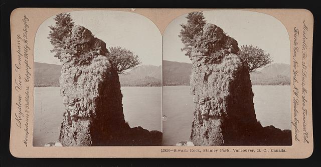 Siwash Rock Stanley Park Vancouver B. C. Canada Old Photo