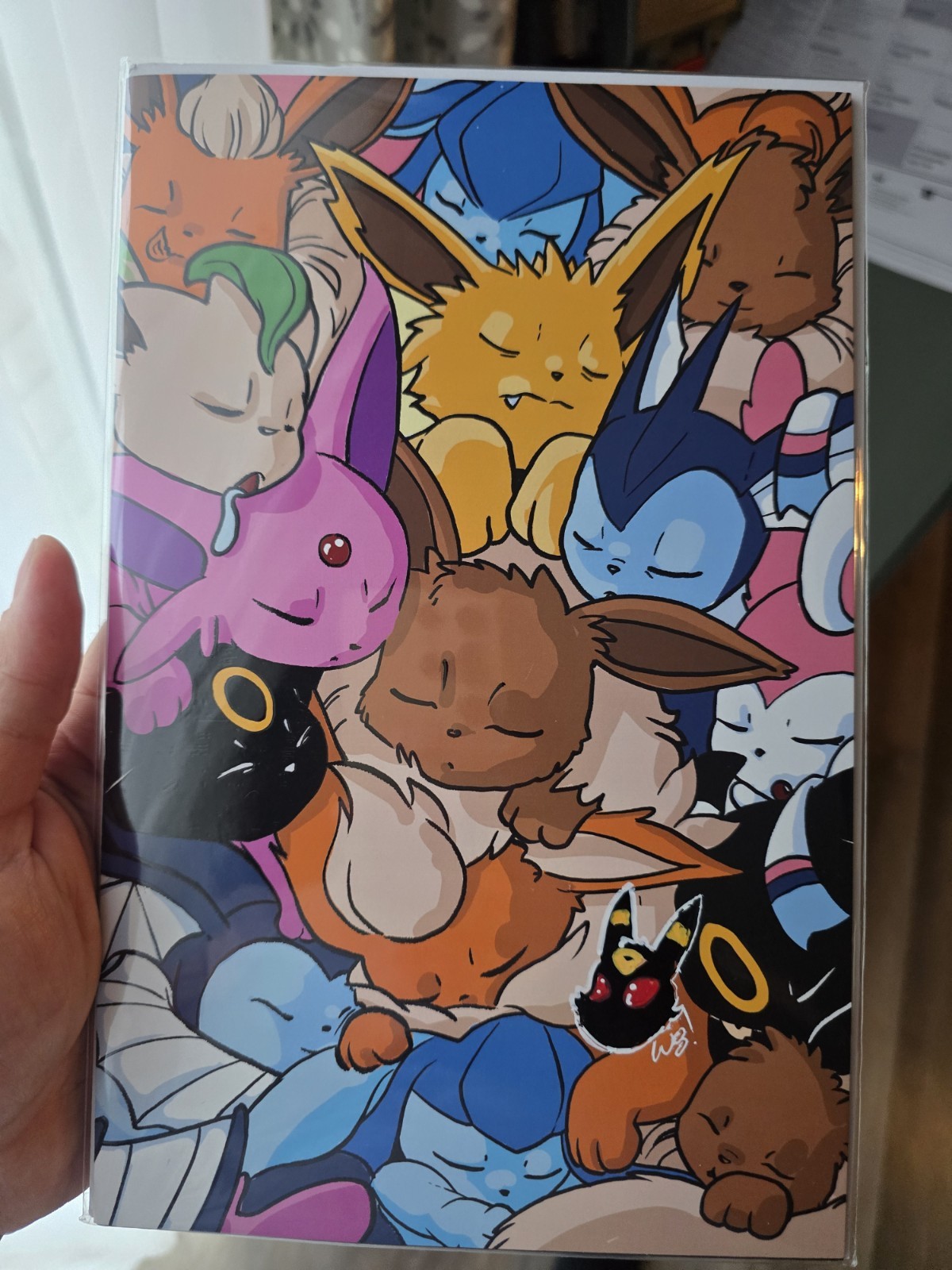 Fame Satoshi Tajiri Pokemon Eeveelutions Matthew Waite Embossed SIGNED + Sketch