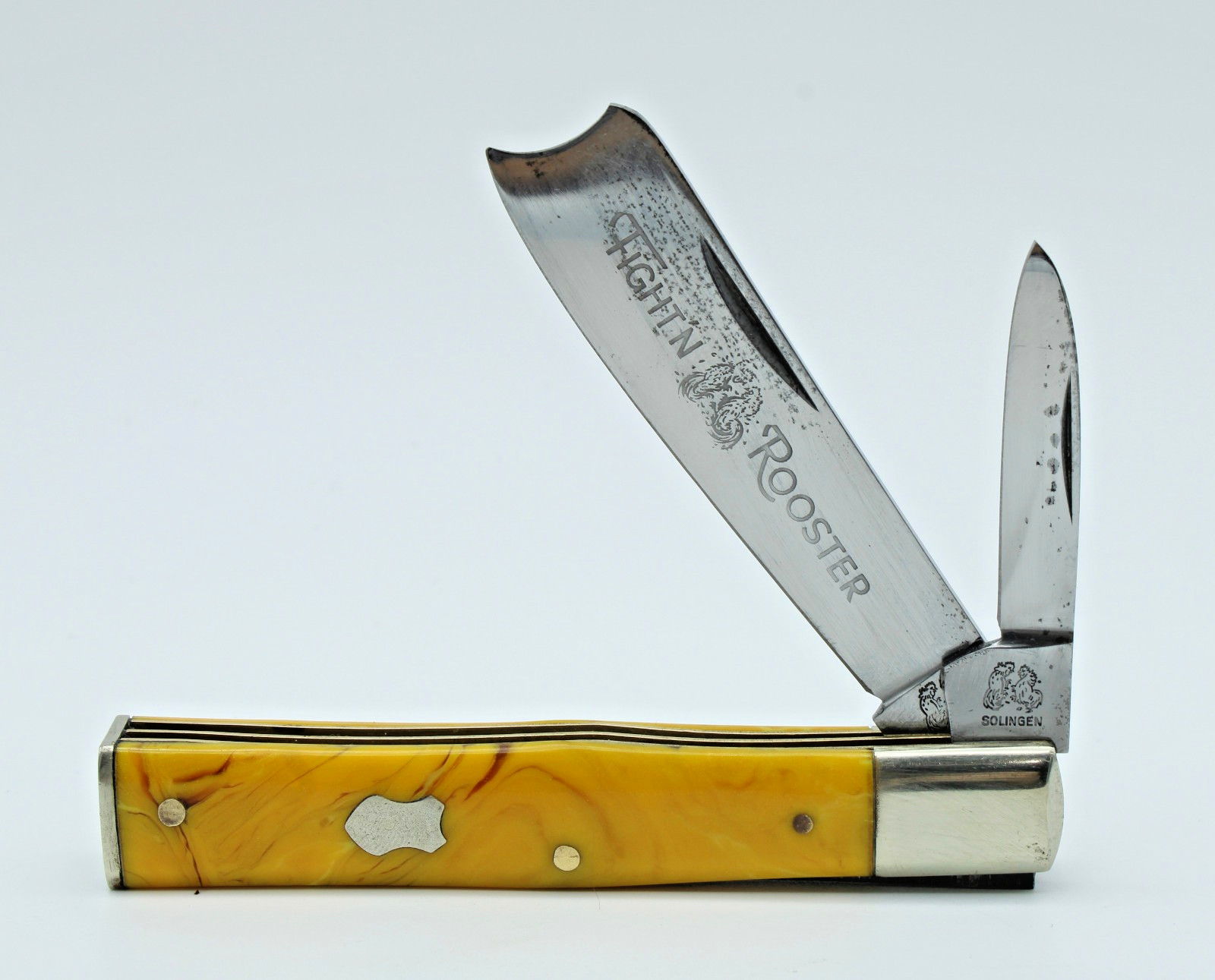 Pre-1982 RARE STAMP Fight’n Rooster Frank Buster Gunstock 2 Blade Razor Bandit