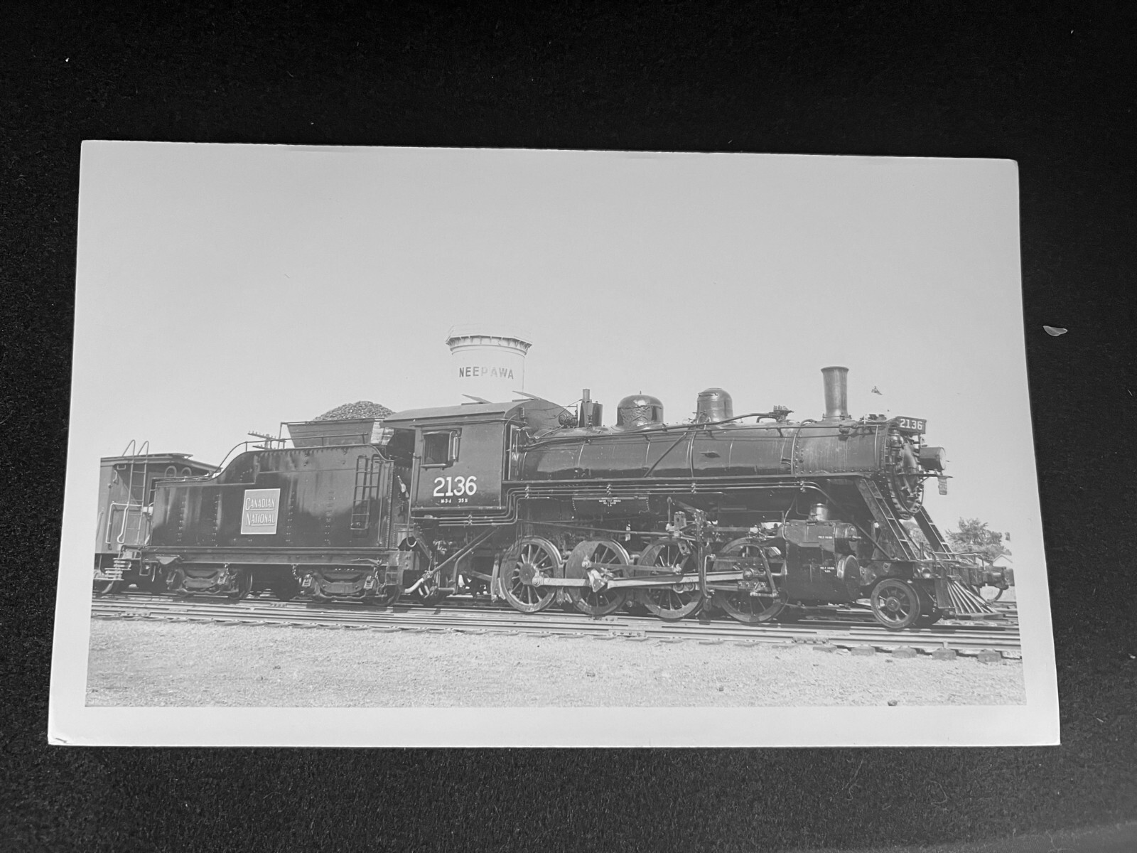 Vintage B&W Photograph Canadian National Steam Locomotive 2136